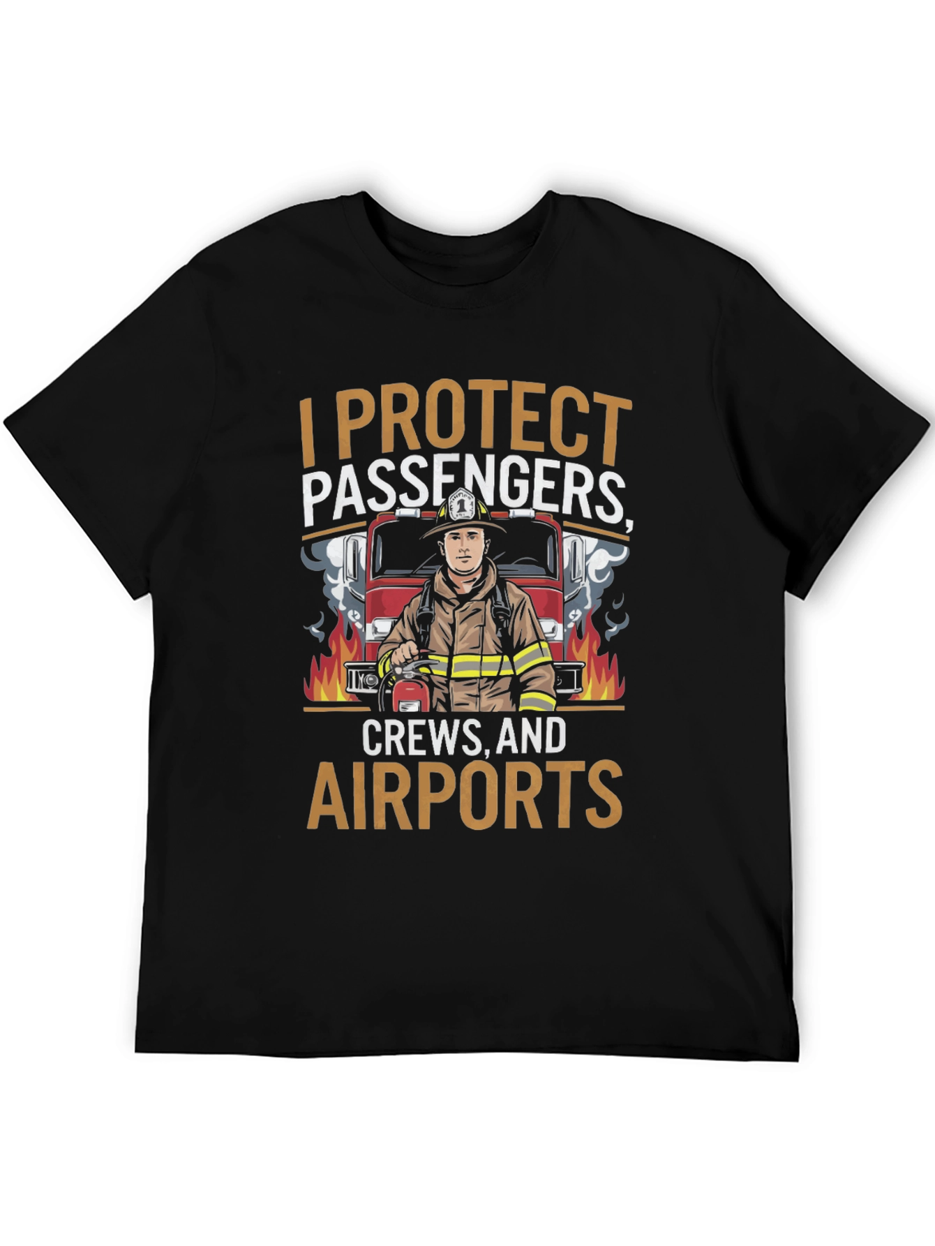 Firefighter Airport Crew Protection Graphic T-Shirt