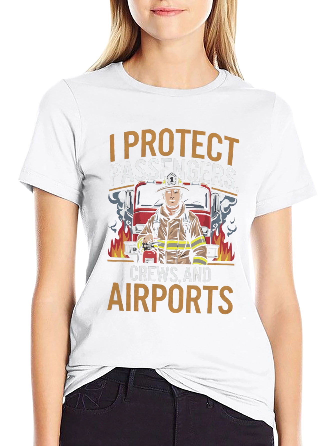 Firefighter Airport Crew Protection Graphic T-Shirt