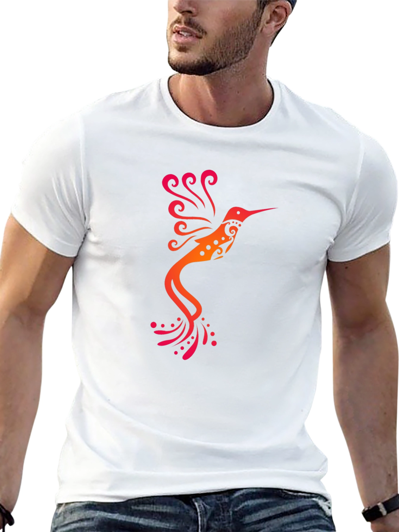 Hummingbird Tribal Art T-Shirt - Black