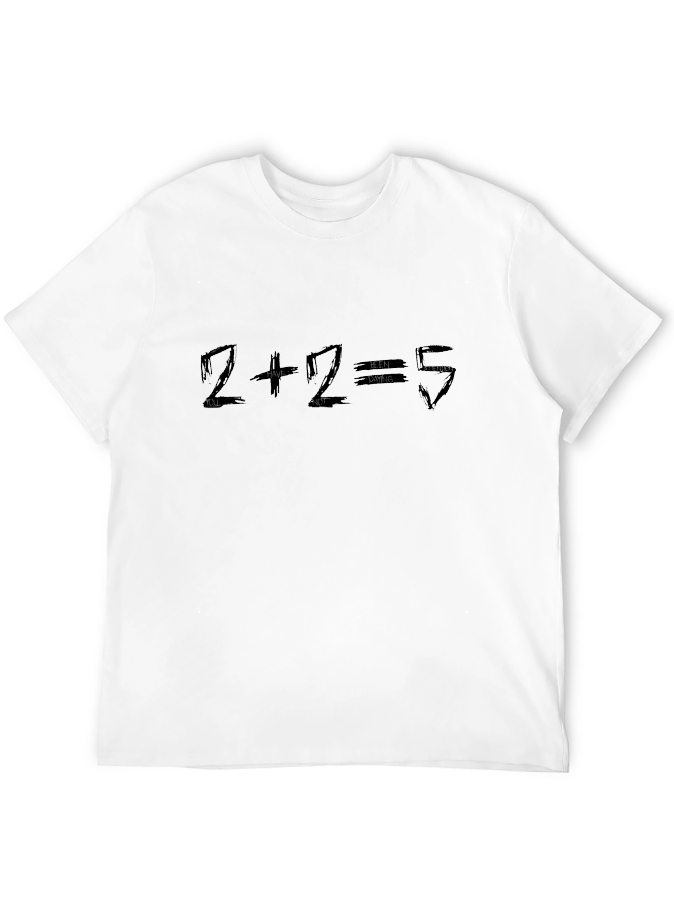 2+2=5 Graphic Print Black T-Shirt