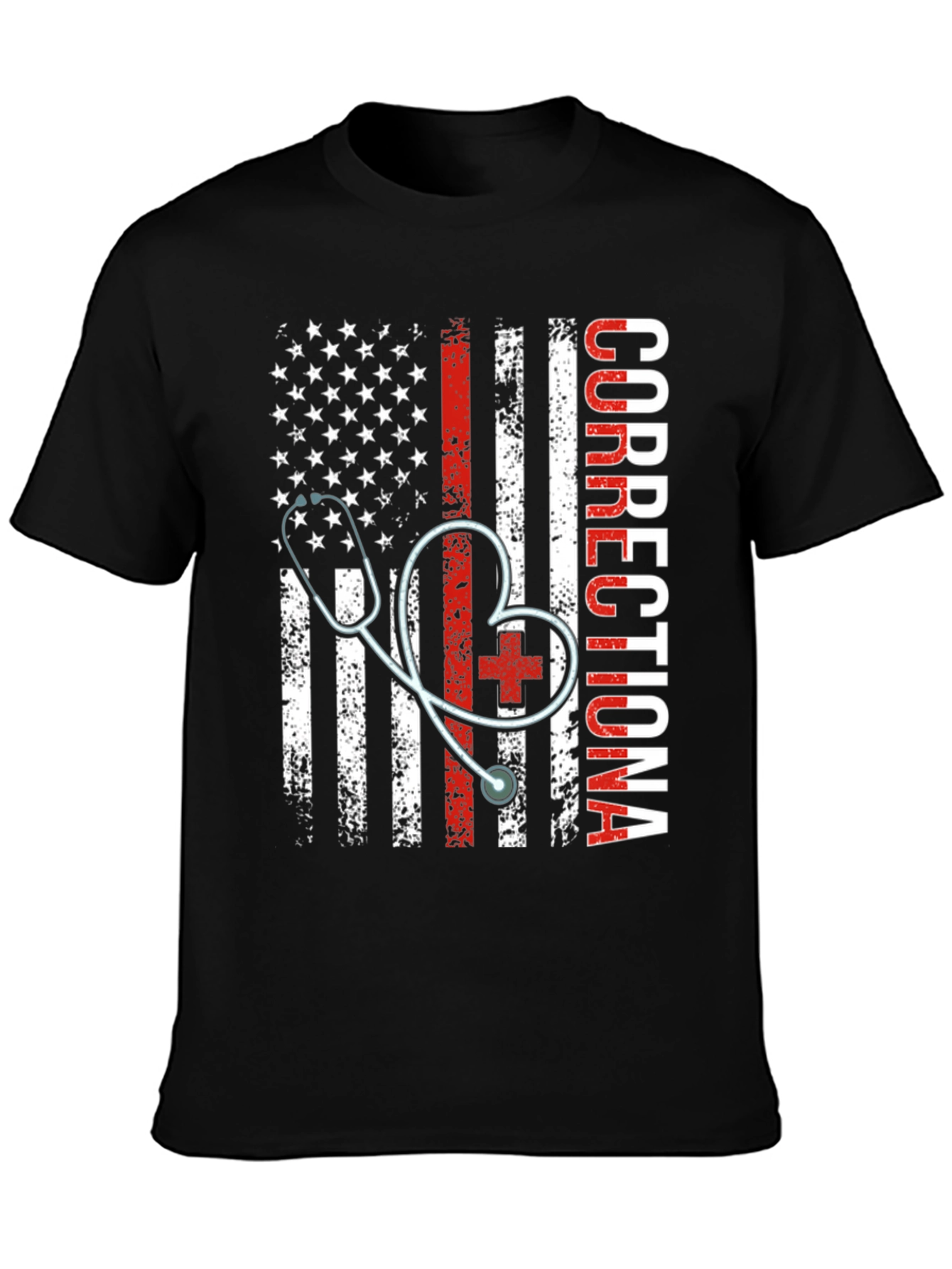 Corrections Nurse American Flag Graphic Tee