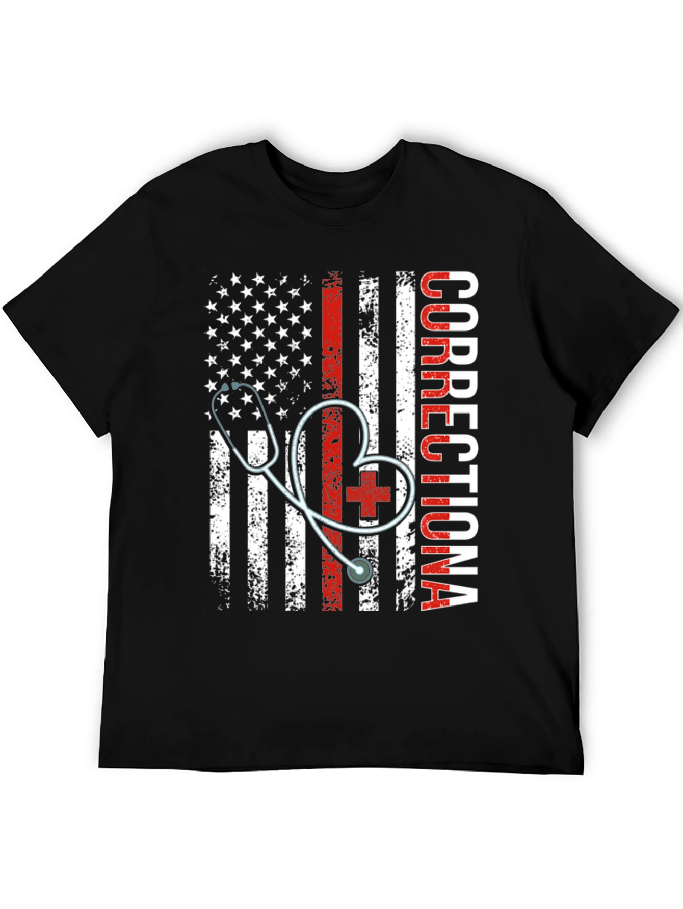 Corrections Nurse American Flag Graphic Tee