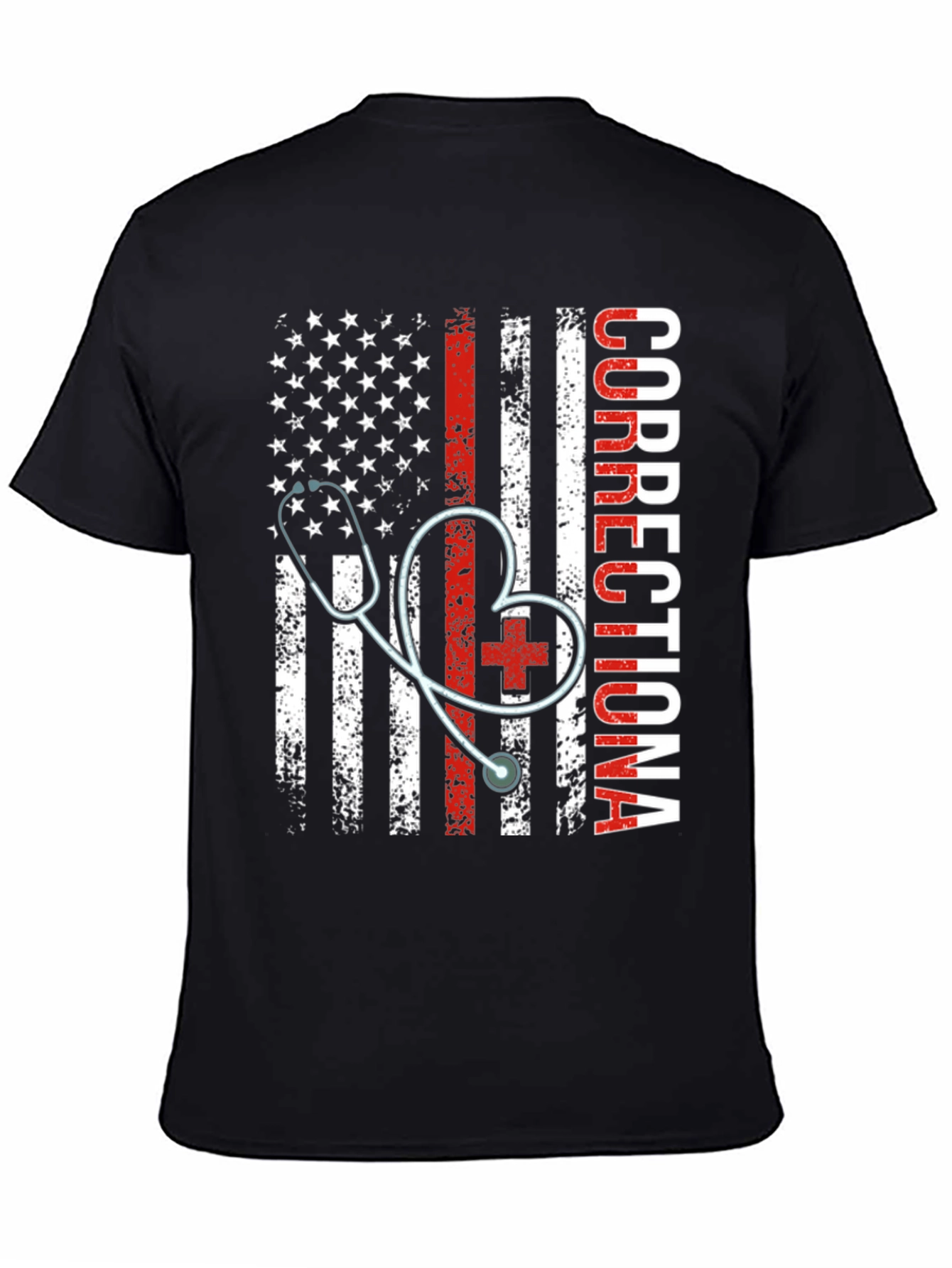 Corrections Nurse American Flag Graphic Tee