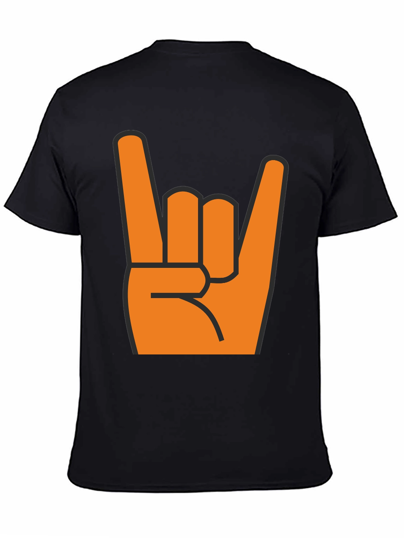 Rock On T-Shirt - Bold Orange Hand Graphic