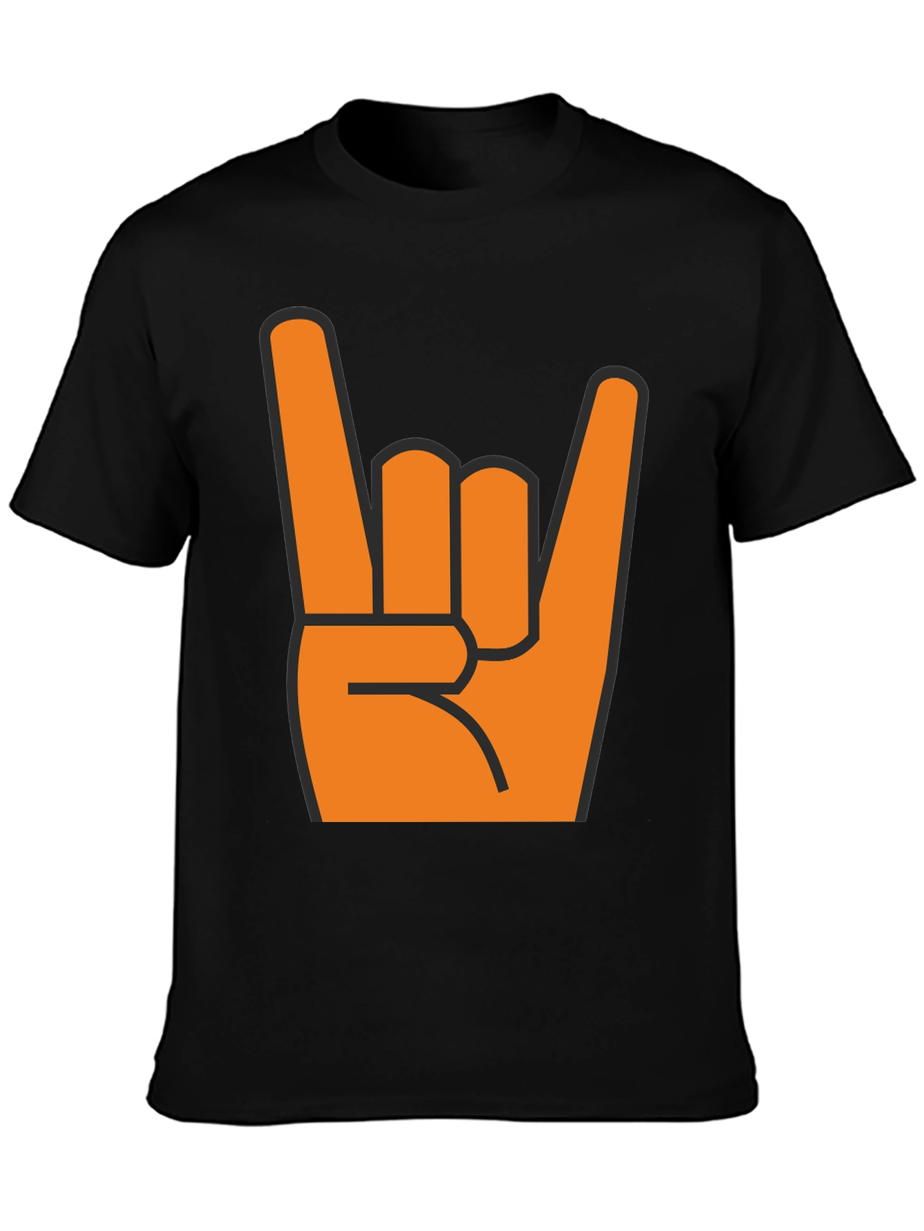 Rock On T-Shirt - Bold Orange Hand Graphic