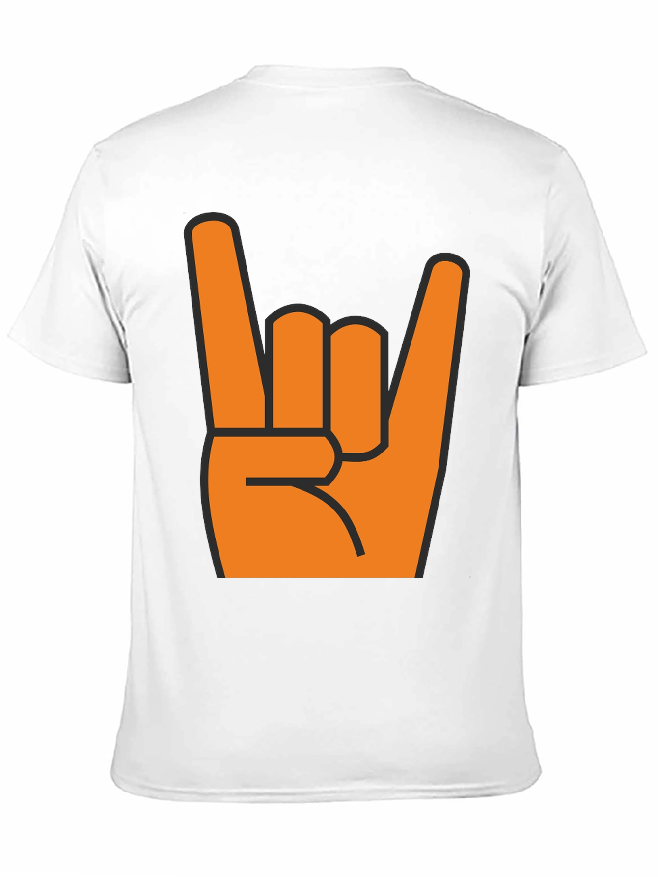 Rock On T-Shirt - Bold Orange Hand Graphic