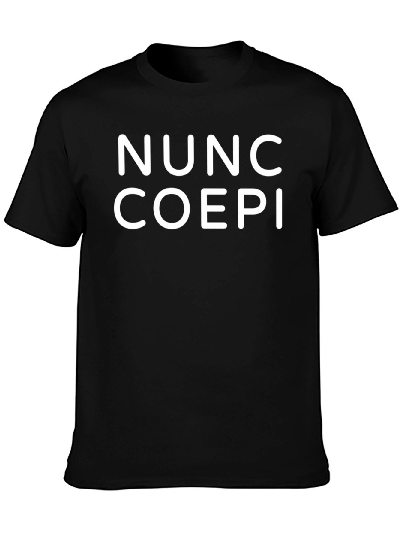 Nunc Coepi T-Shirt - Black Crew Neck Tee