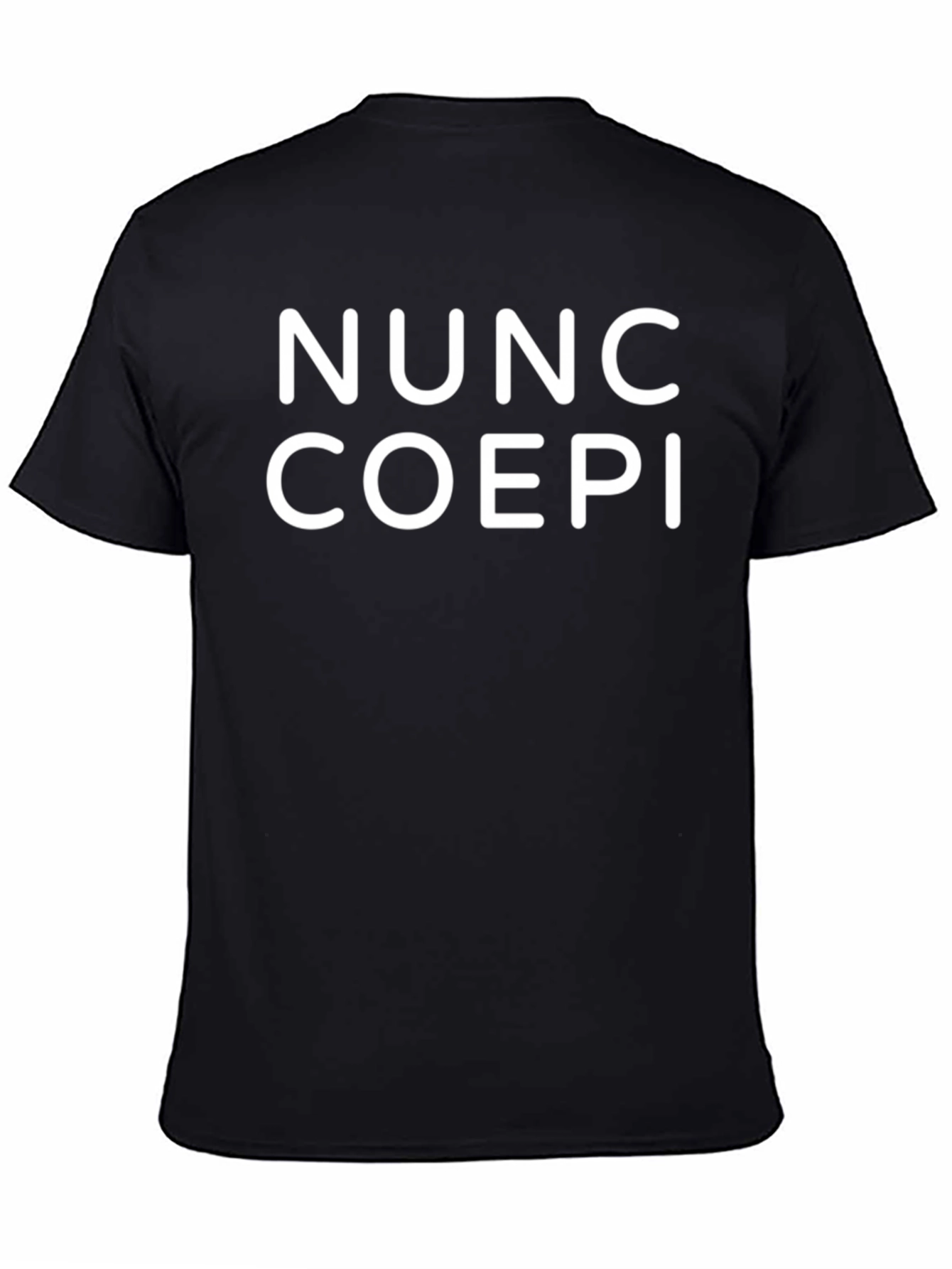 Nunc Coepi T-Shirt - Black Crew Neck Tee