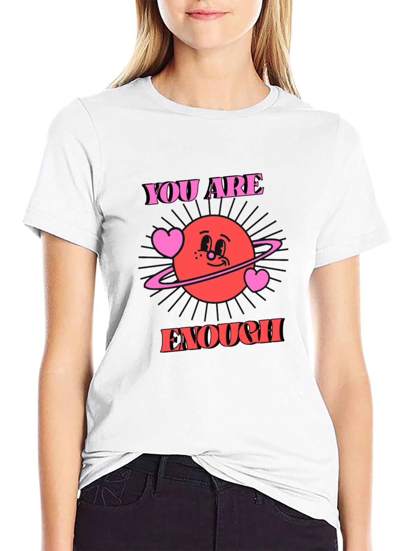 You Are Enough Graphic Tee - Trendy Comfort