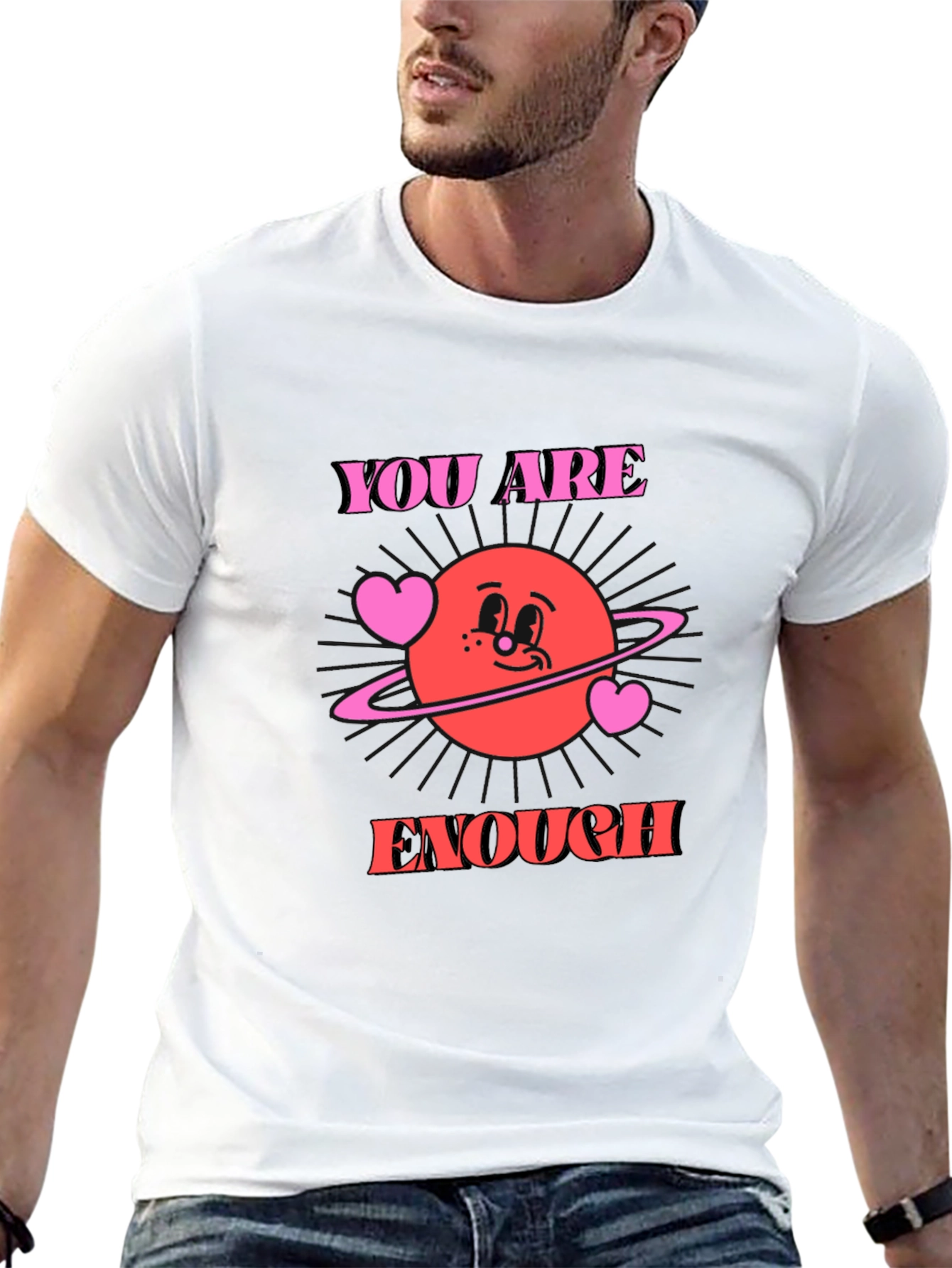 You Are Enough Graphic Tee - Trendy Comfort