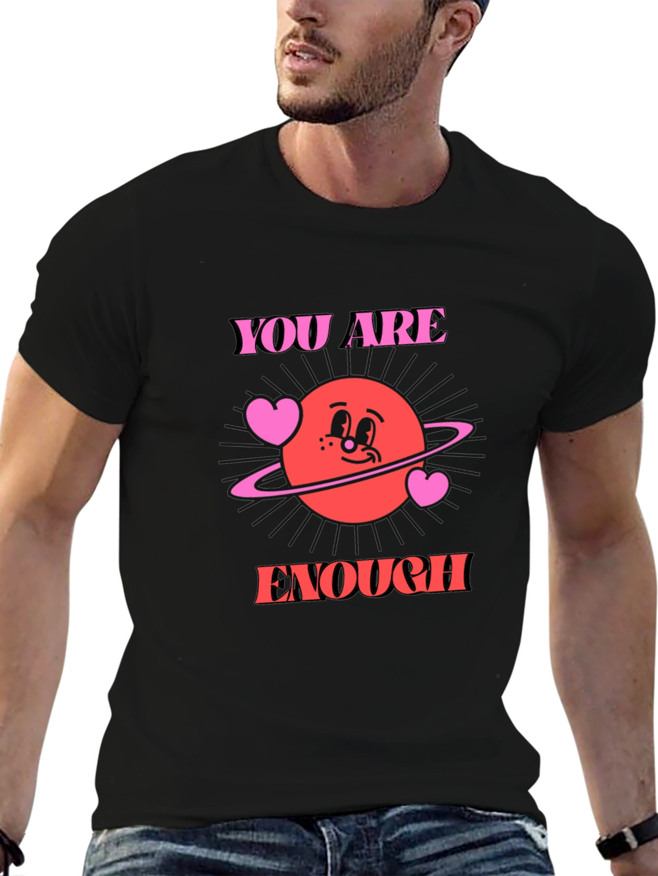 You Are Enough Graphic Tee - Trendy Comfort