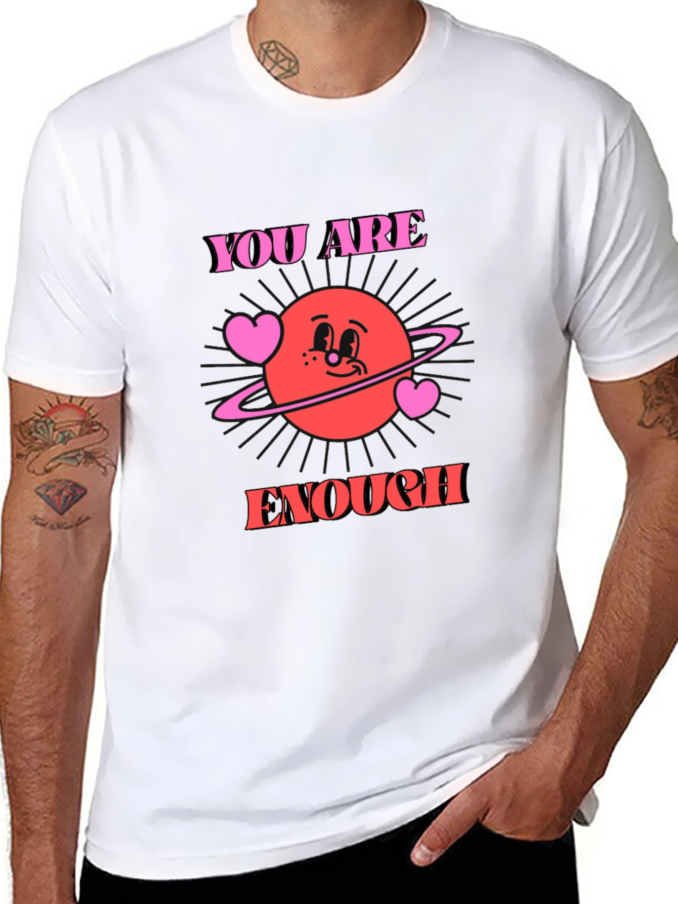 You Are Enough Graphic Tee - Trendy Comfort