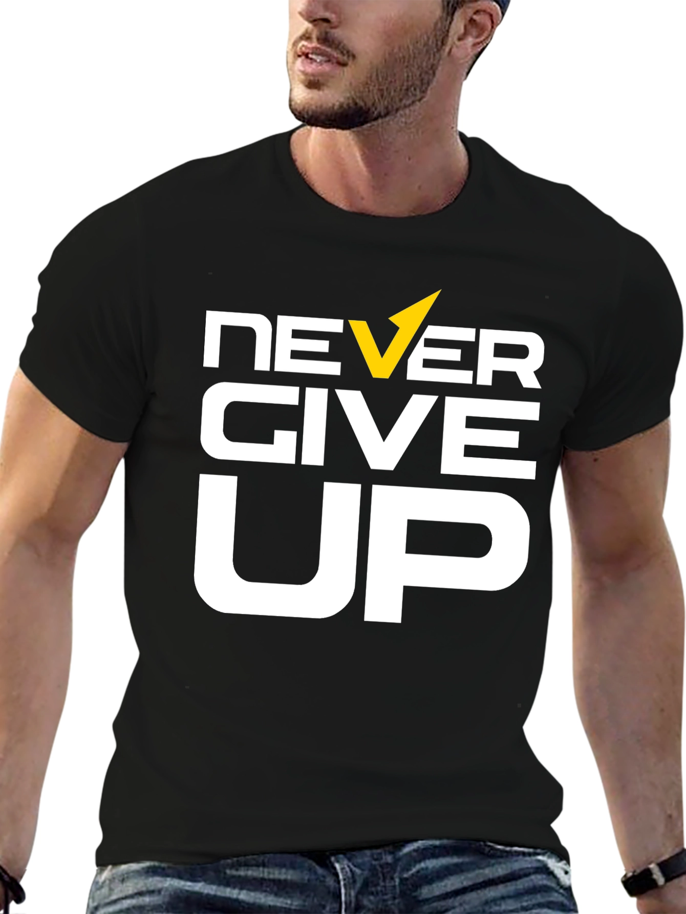 Never Give Up Graphic Tee - Motivational T-Shirt