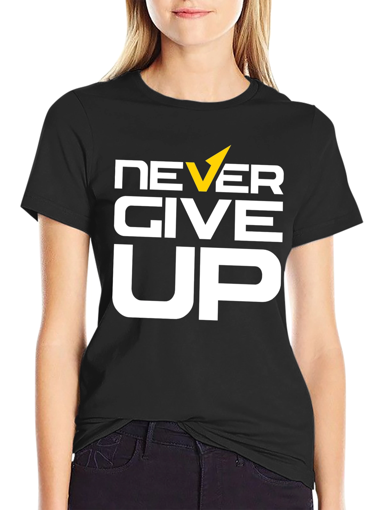 Never Give Up Graphic Tee - Motivational T-Shirt