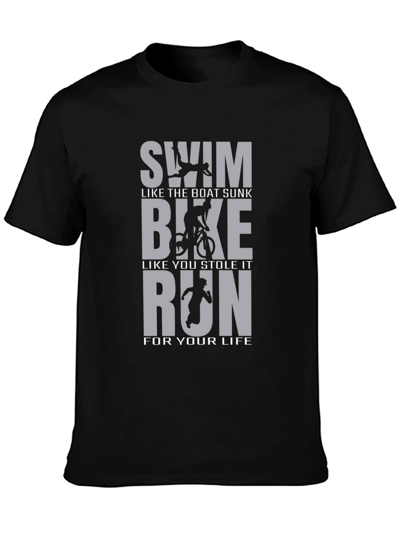 Triathlon Humor T-Shirt: Swim Bike Run Funny Tee