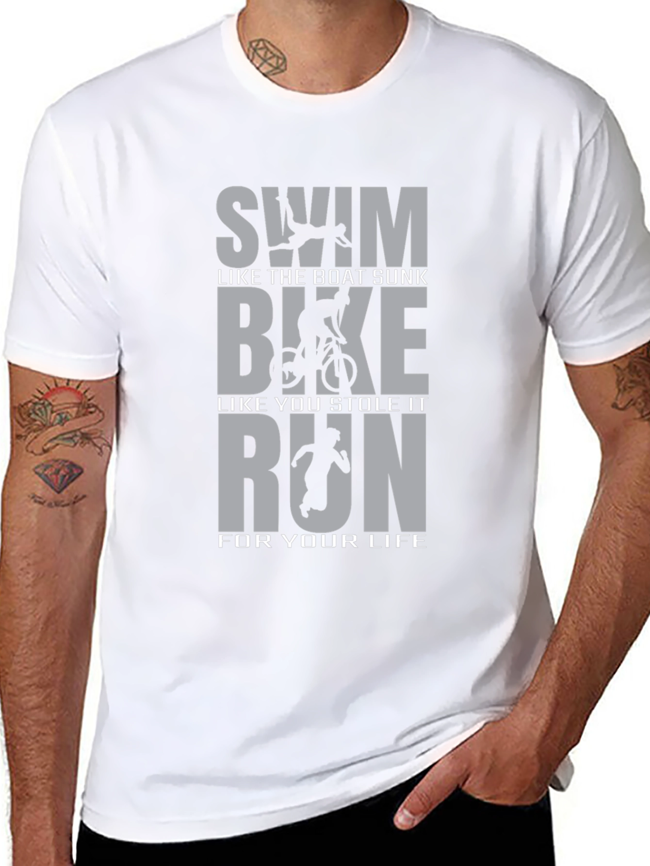 Triathlon Humor T-Shirt: Swim Bike Run Funny Tee