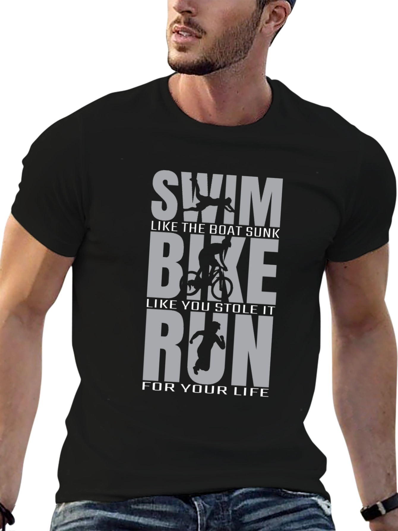 Triathlon Humor T-Shirt: Swim Bike Run Funny Tee