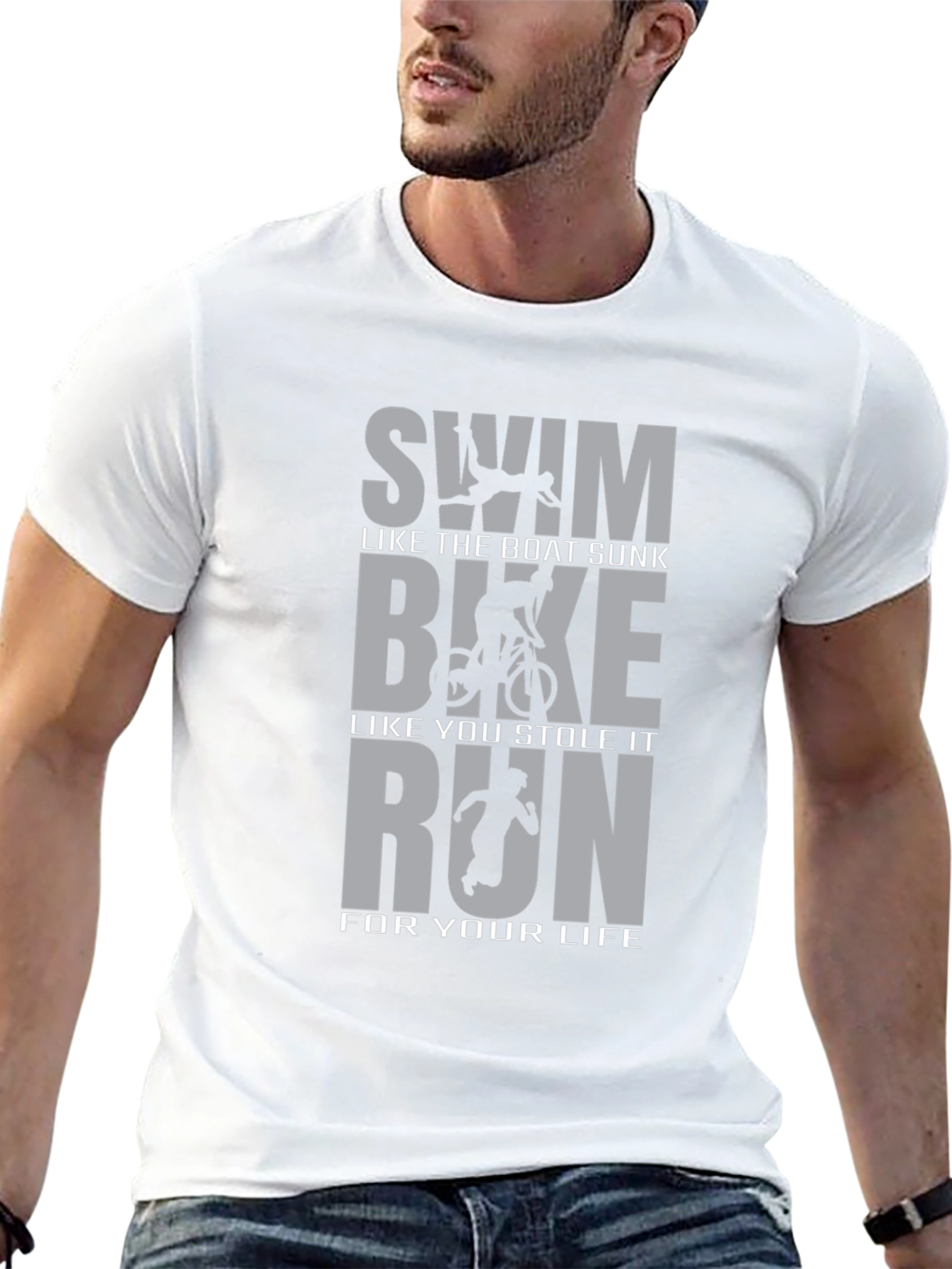 Triathlon Humor T-Shirt: Swim Bike Run Funny Tee