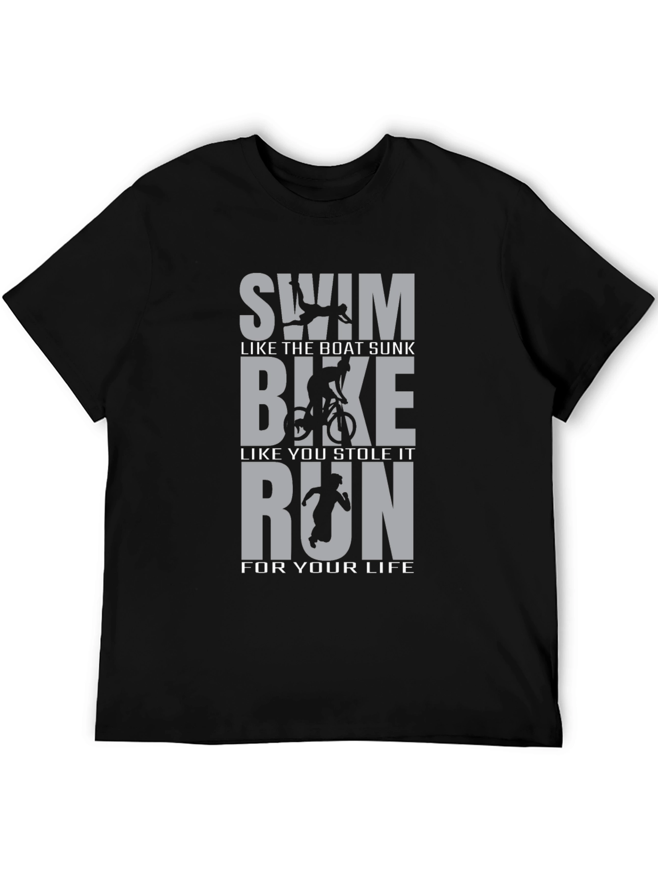 Triathlon Humor T-Shirt: Swim Bike Run Funny Tee