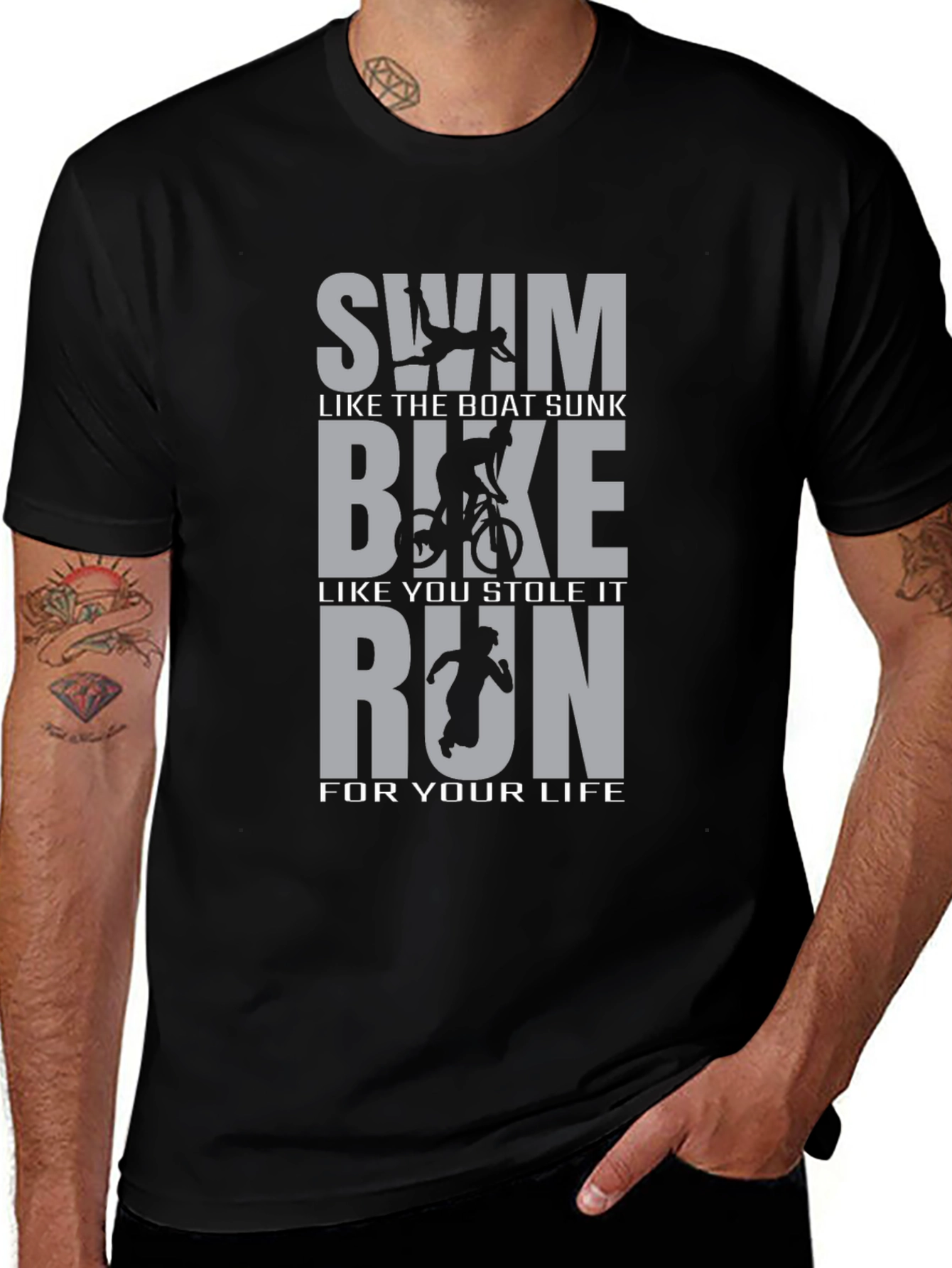 Triathlon Humor T-Shirt: Swim Bike Run Funny Tee