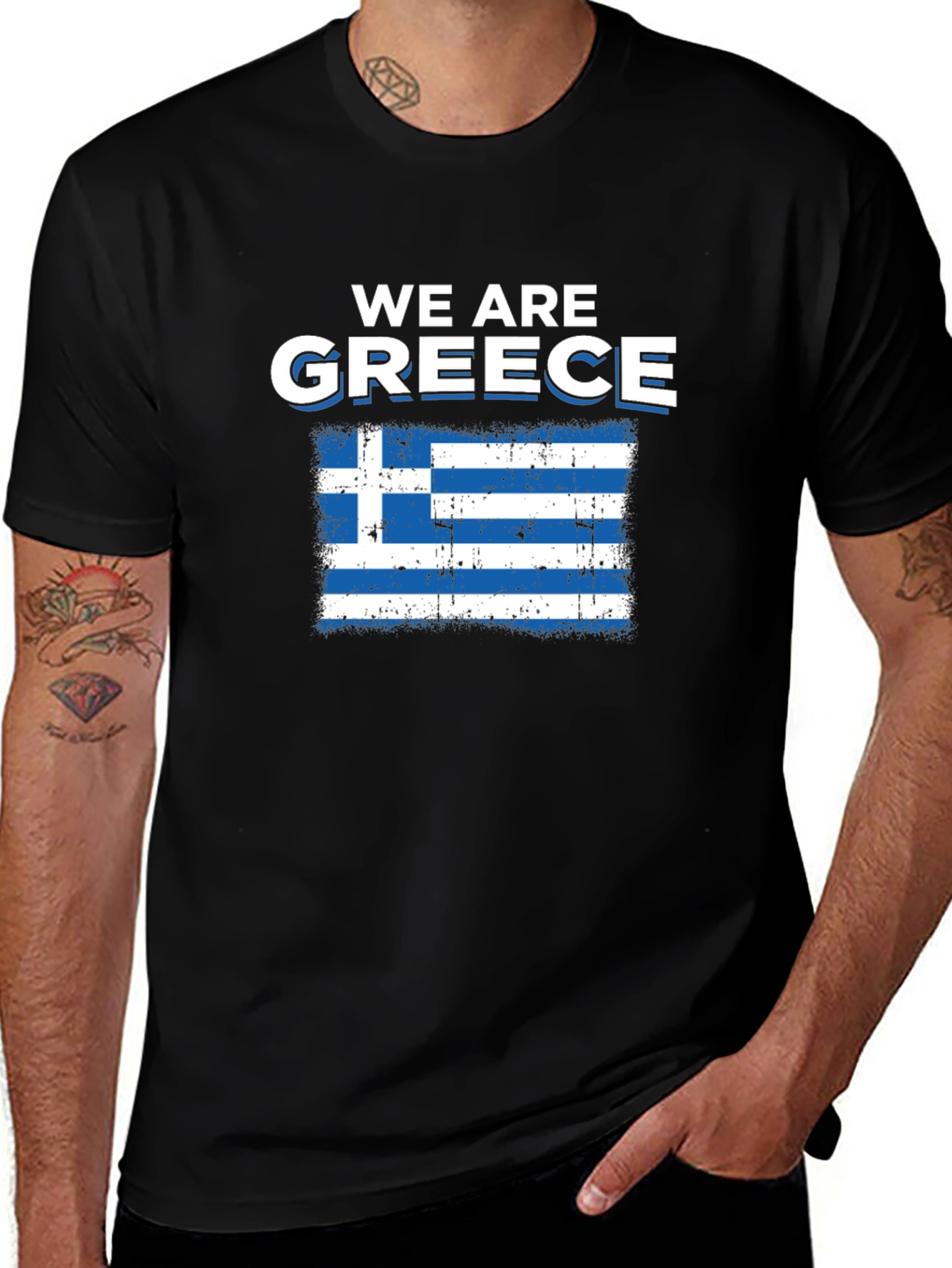 We Are Greece T-Shirt - Distressed Greek Flag