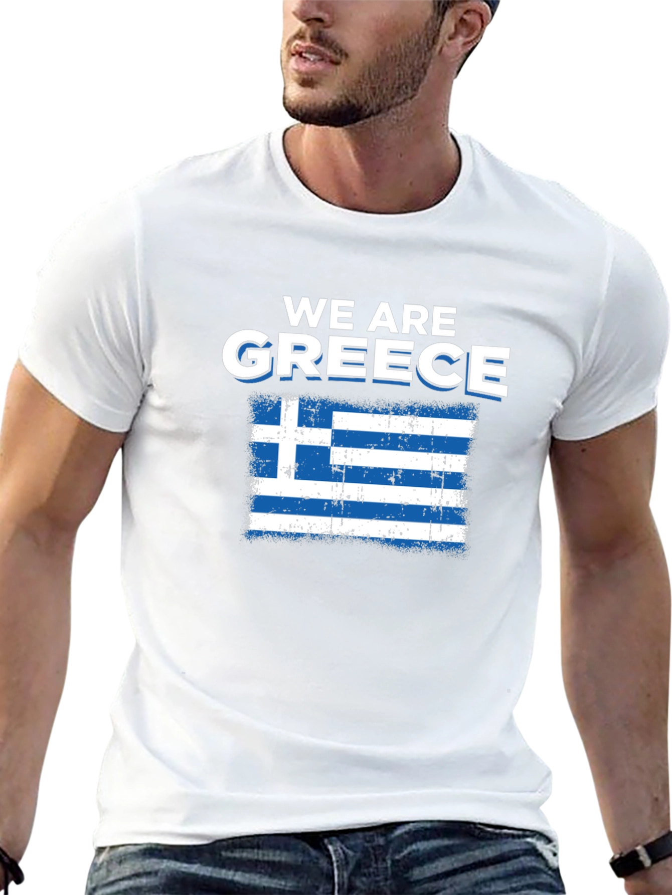 We Are Greece T-Shirt - Distressed Greek Flag