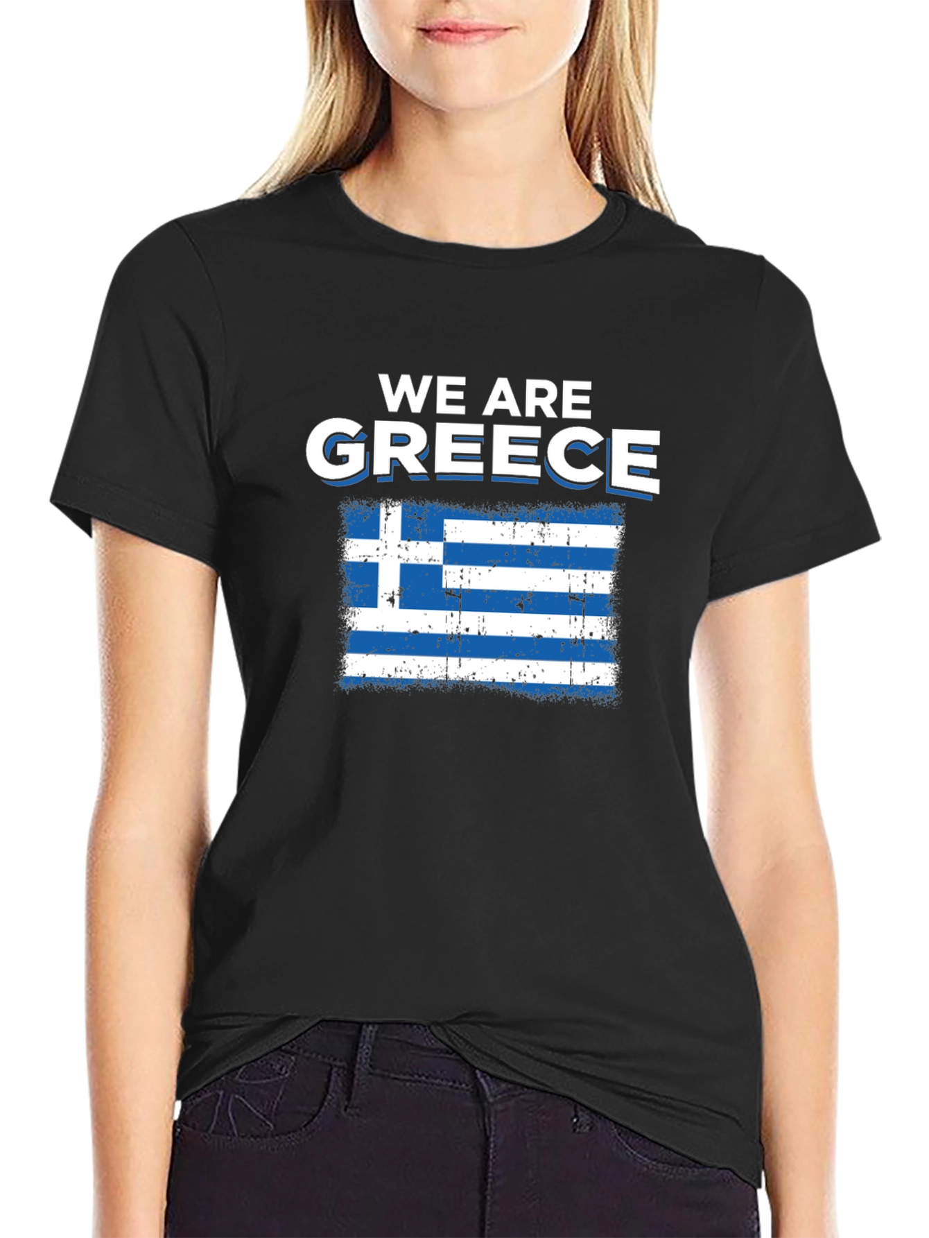 We Are Greece T-Shirt - Distressed Greek Flag