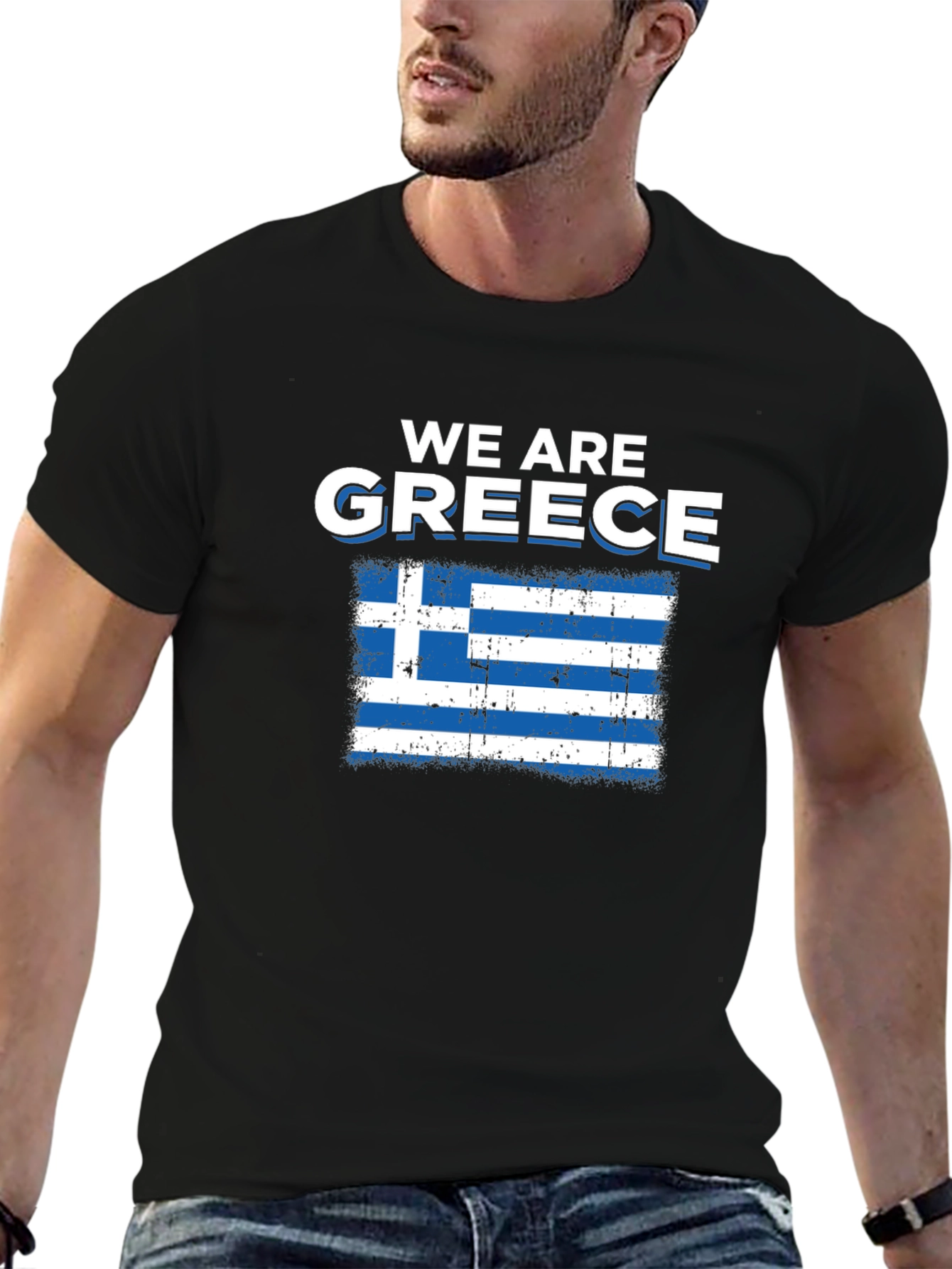 We Are Greece T-Shirt - Distressed Greek Flag