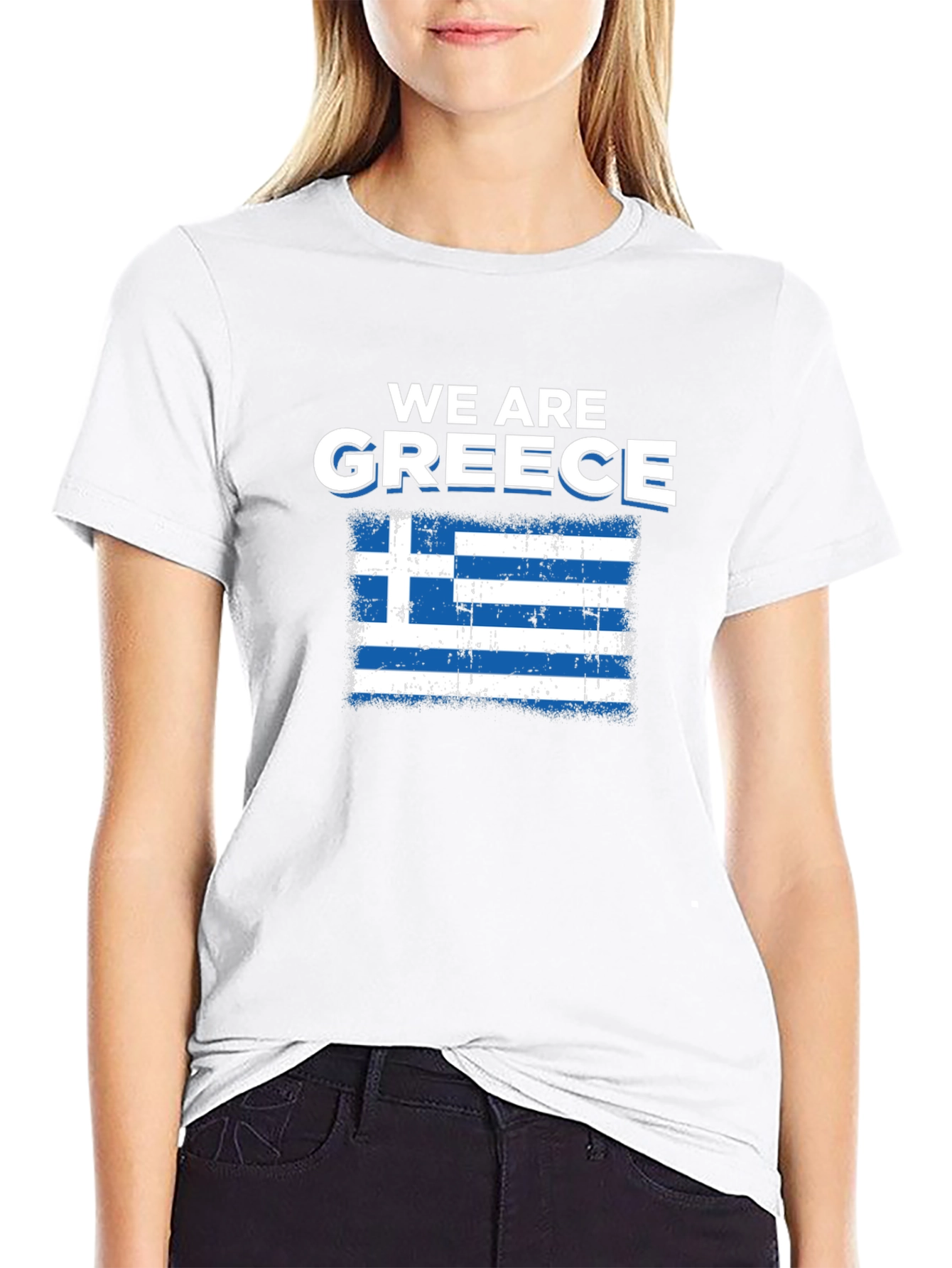 We Are Greece T-Shirt - Distressed Greek Flag