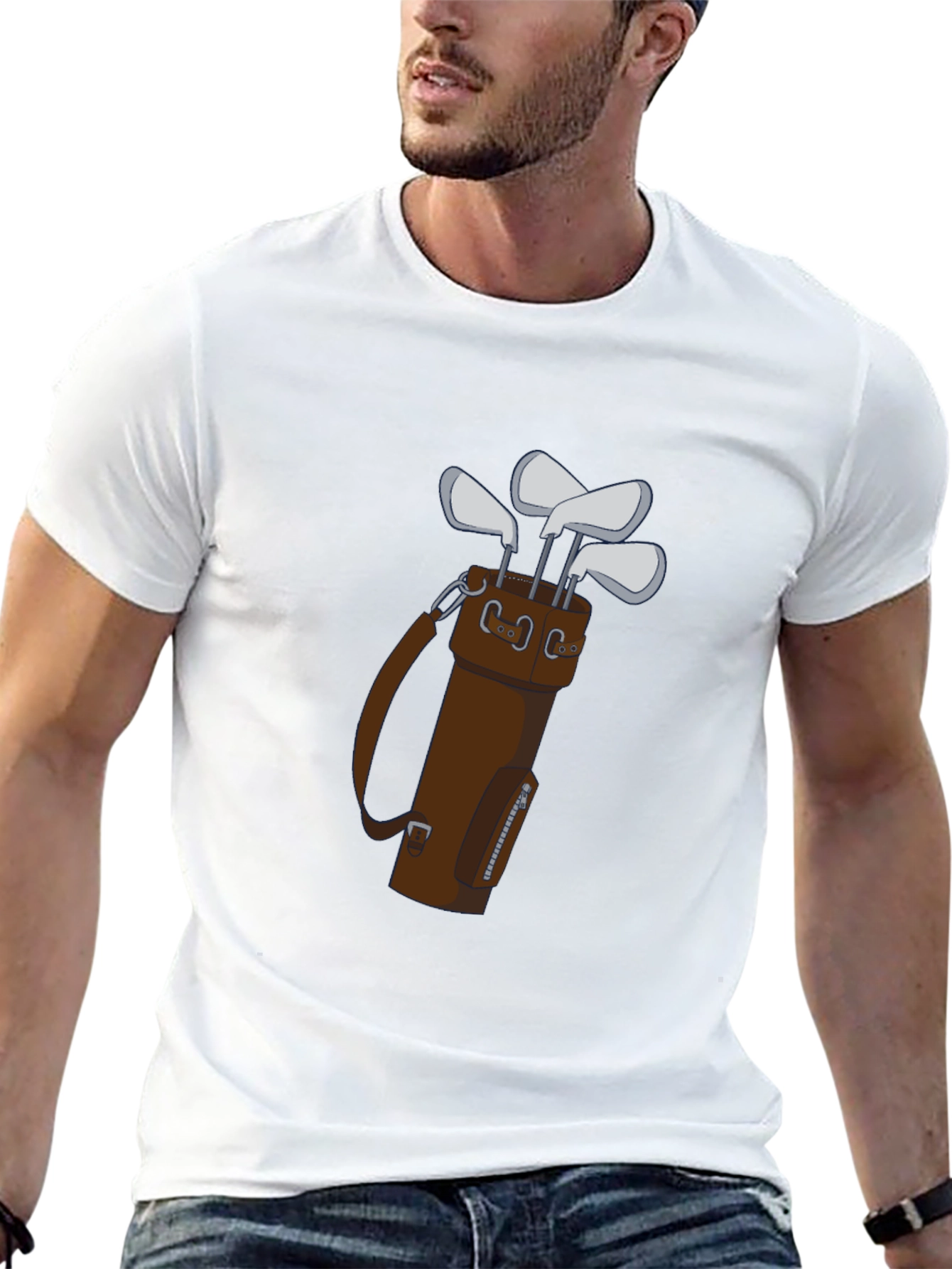 Golf Club Bag Tee: Stylish Mens Graphic Tee