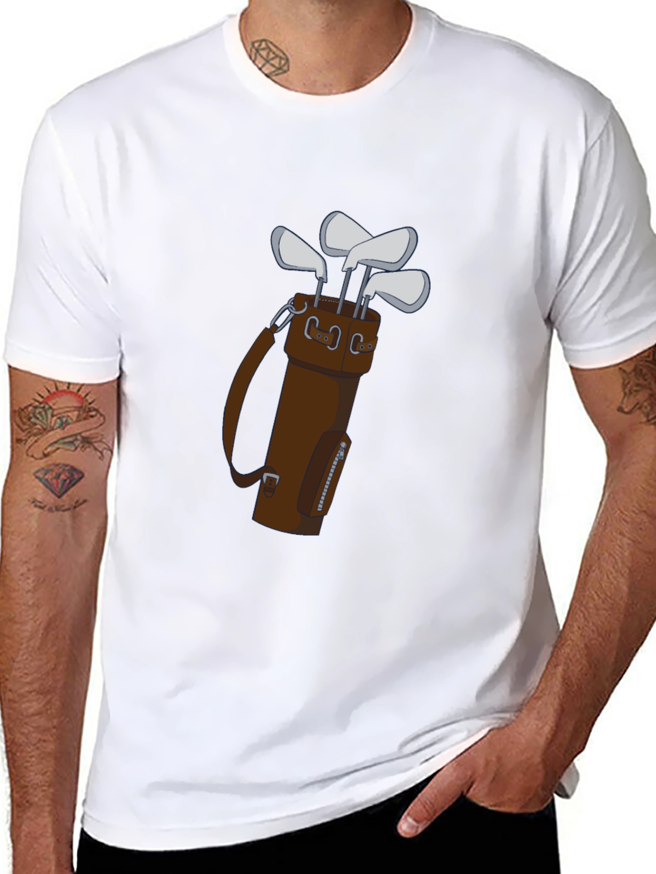 Golf Club Bag Tee: Stylish Mens Graphic Tee