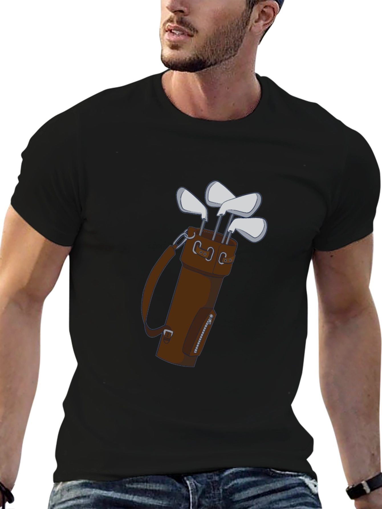 Golf Club Bag Tee: Stylish Mens Graphic Tee