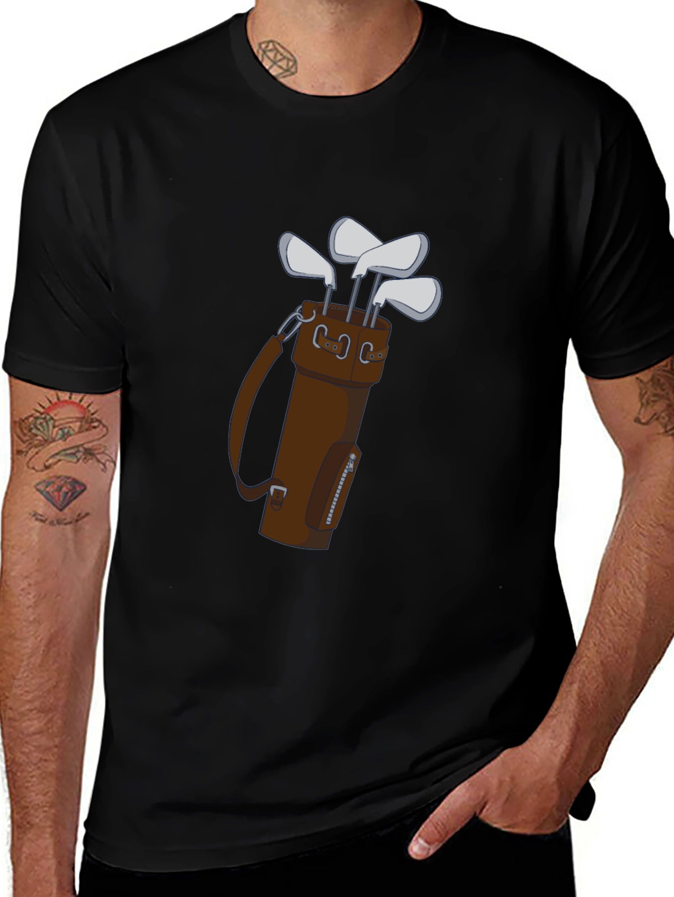 Golf Club Bag Tee: Stylish Mens Graphic Tee