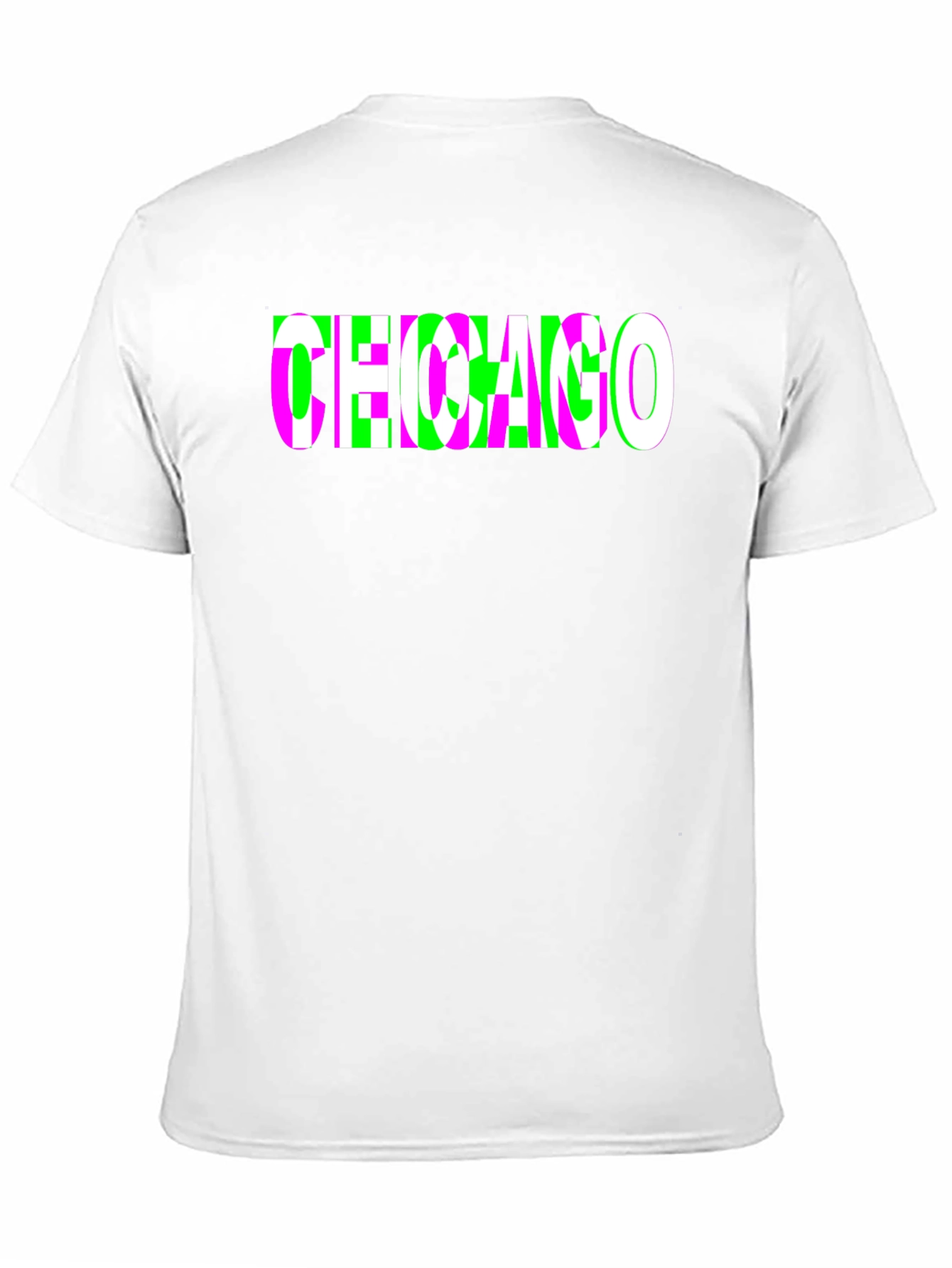 Chicago Glitch Graphic T-Shirt - Black Crew Neck