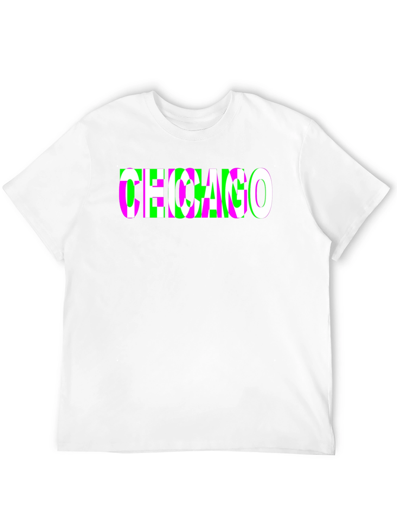 Chicago Glitch Graphic T-Shirt - Black Crew Neck