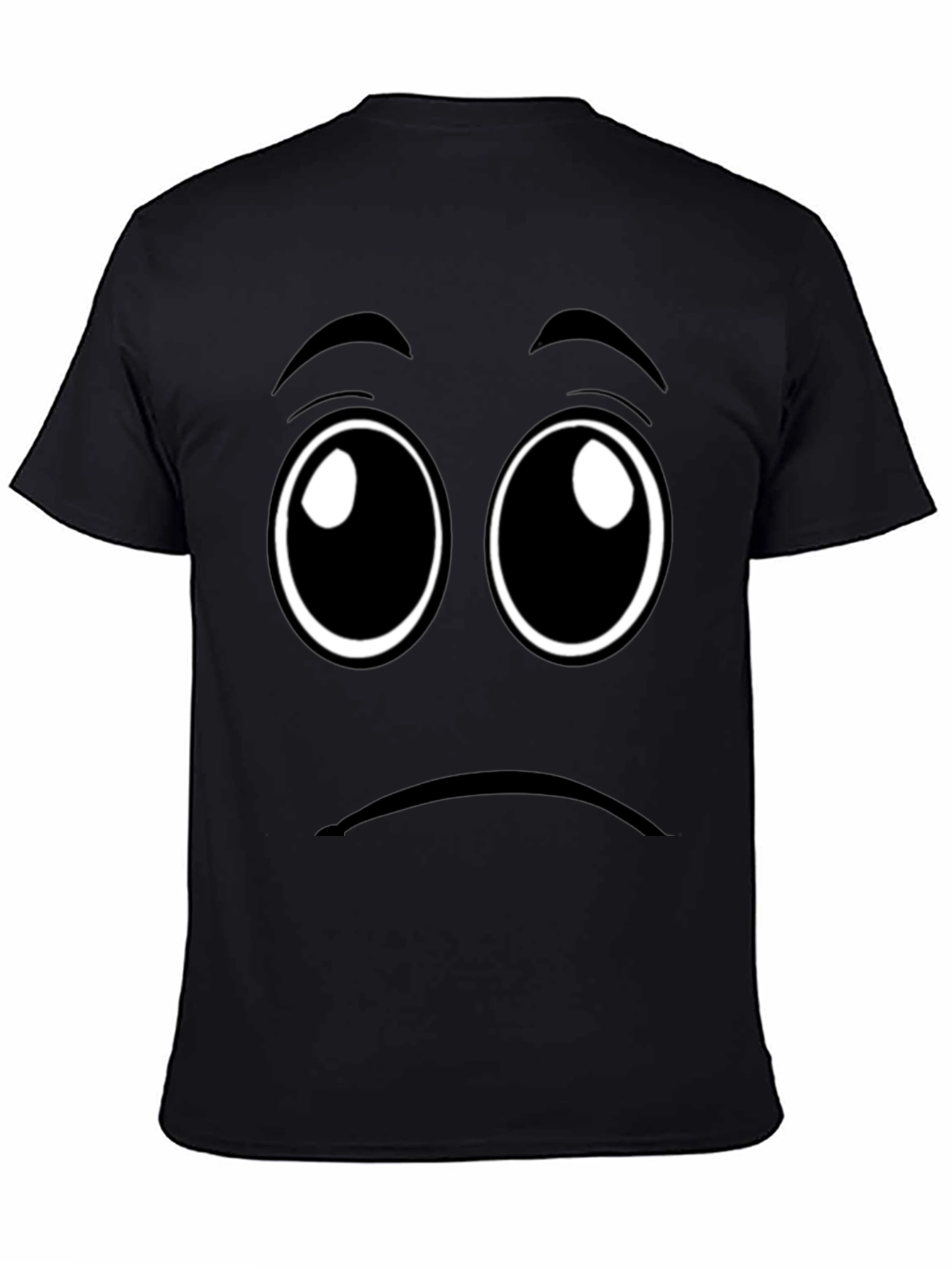 Sad Face Graphic Tee - Unisex Black T-Shirt