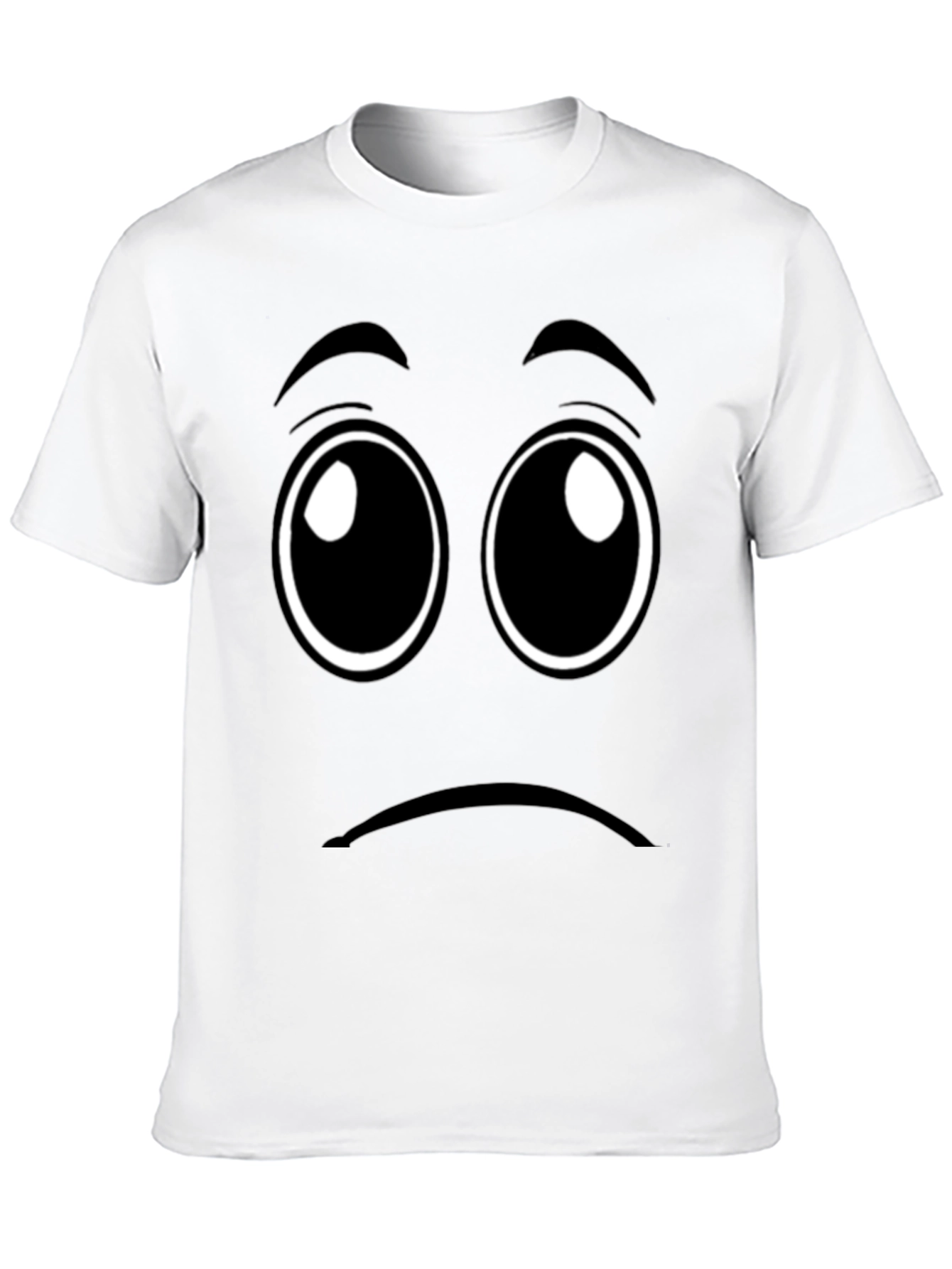 Sad Face Graphic Tee - Unisex Black T-Shirt