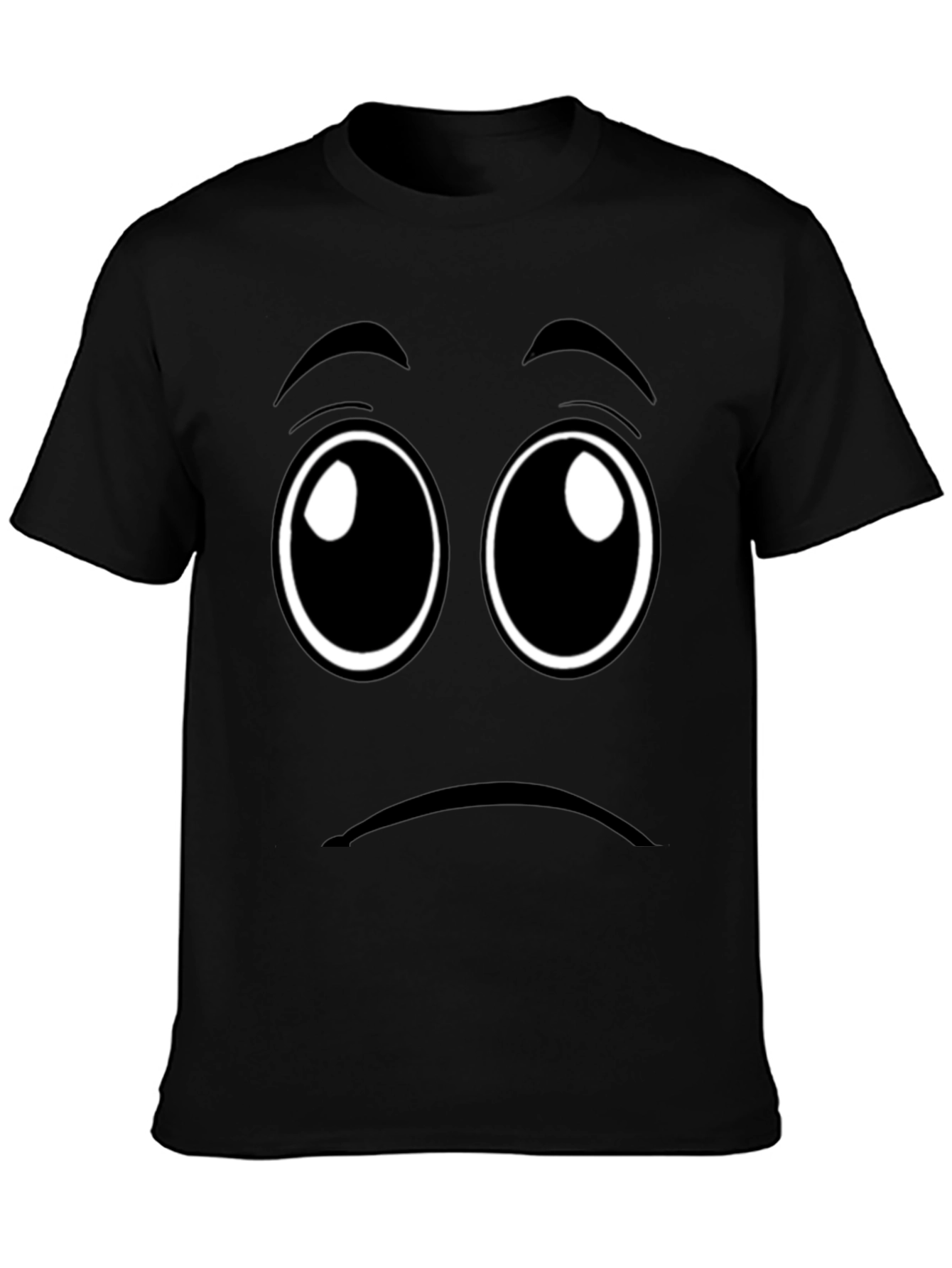 Sad Face Graphic Tee - Unisex Black T-Shirt