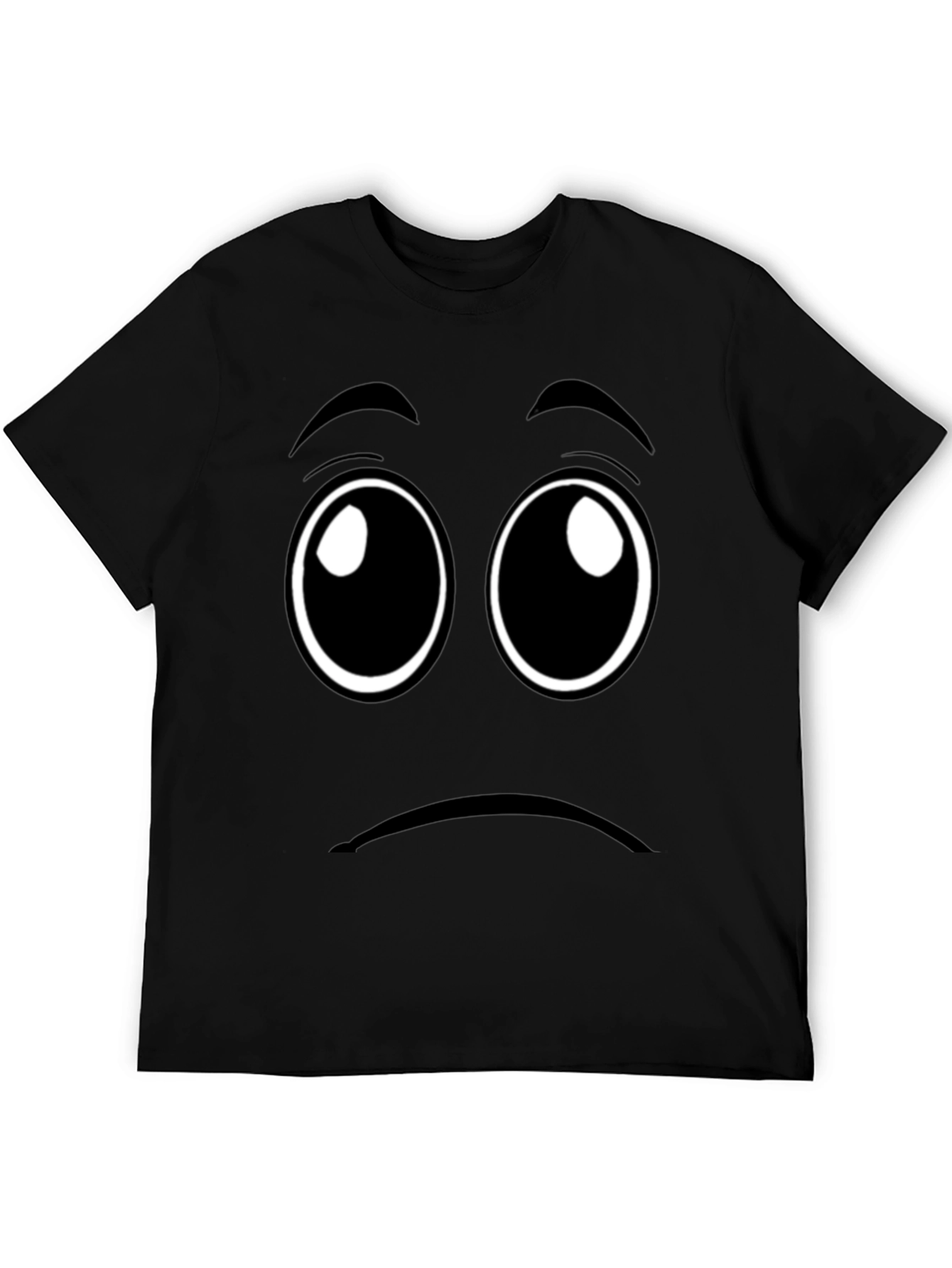 Sad Face Graphic Tee - Unisex Black T-Shirt