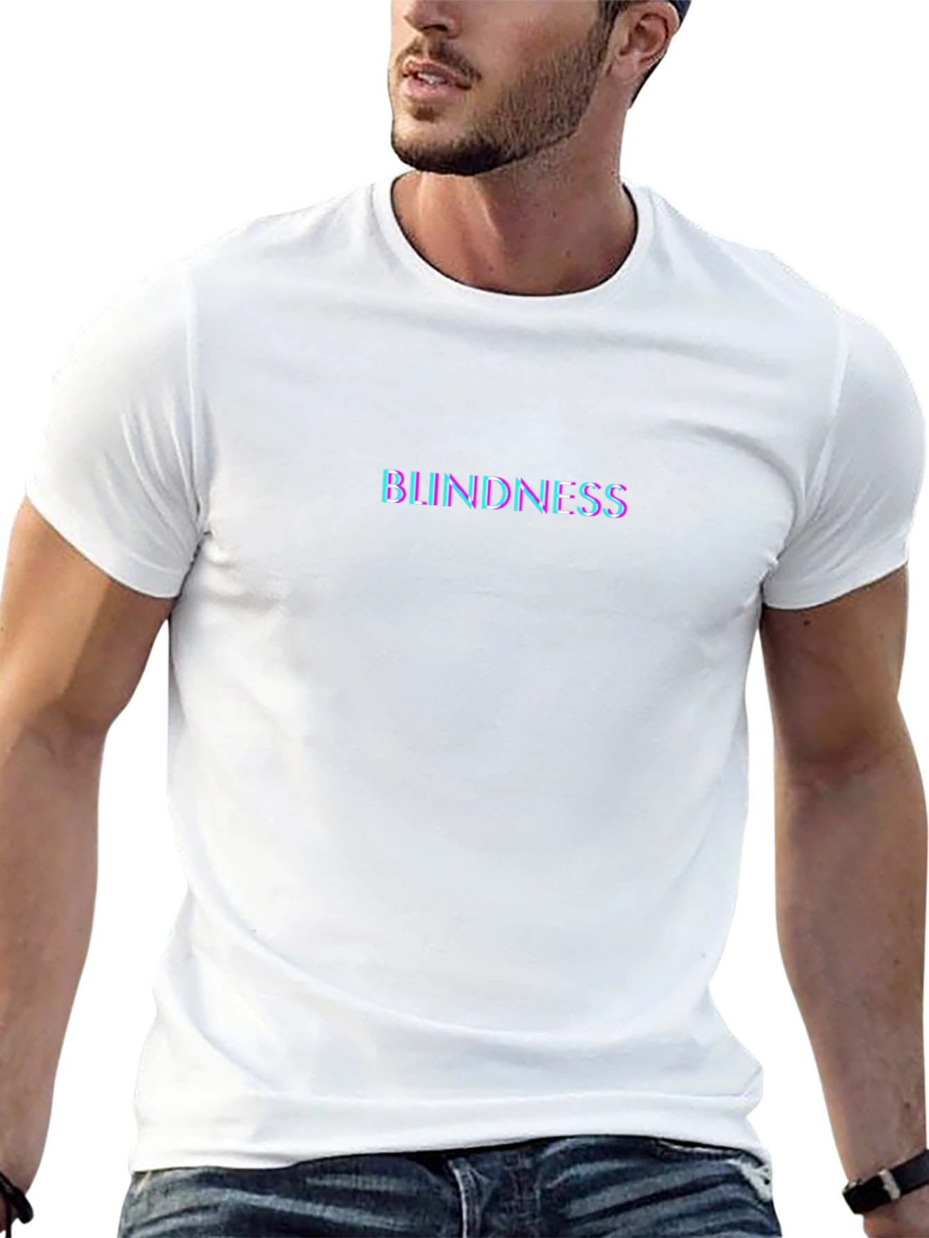 Blindness Graphic Print Crew Neck Tee