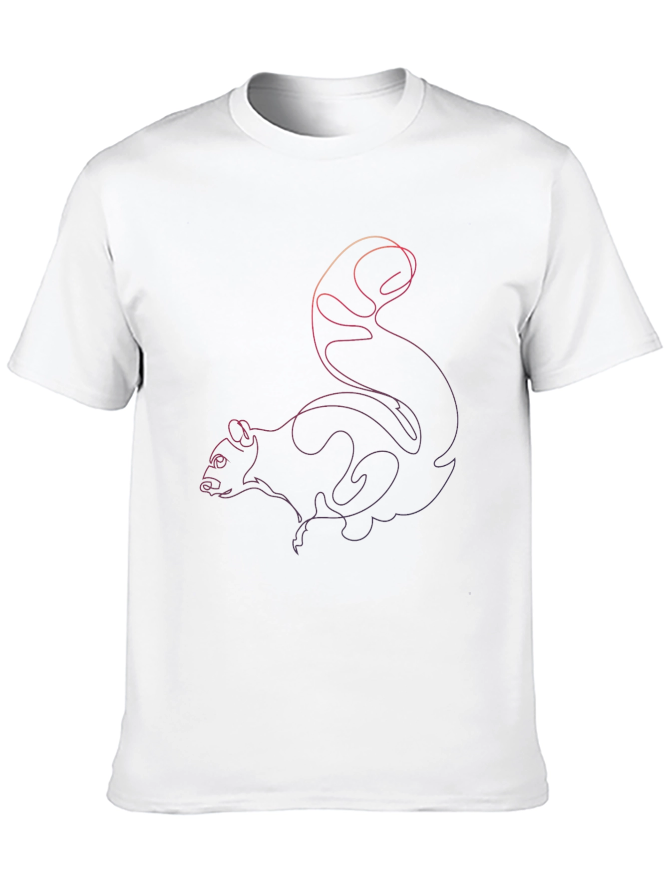Squirrel Line Art Graphic Tee - Black Unisex T-Shirt