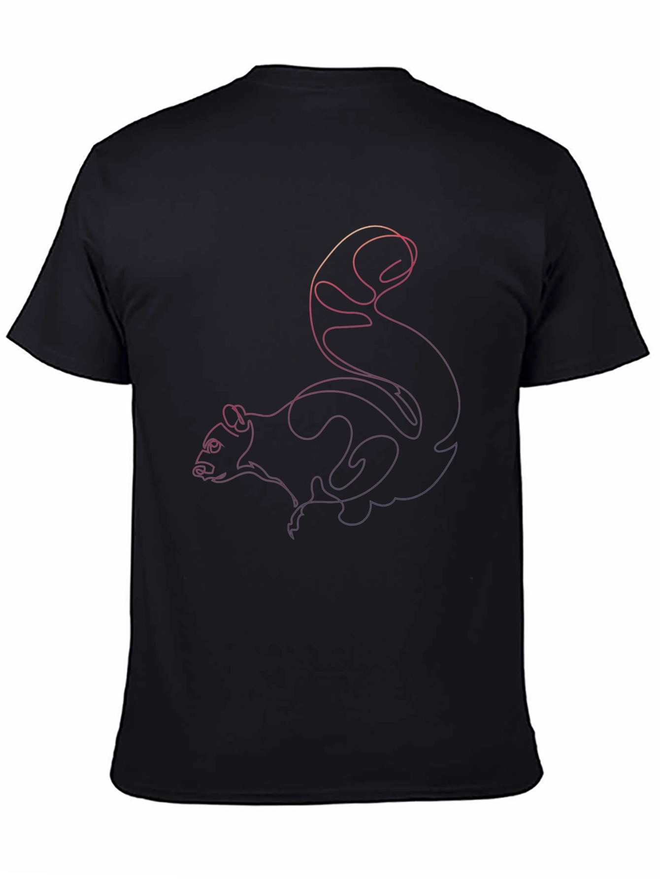 Squirrel Line Art Graphic Tee - Black Unisex T-Shirt