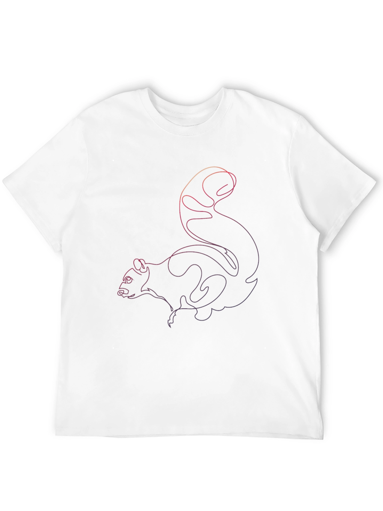 Squirrel Line Art Graphic Tee - Black Unisex T-Shirt