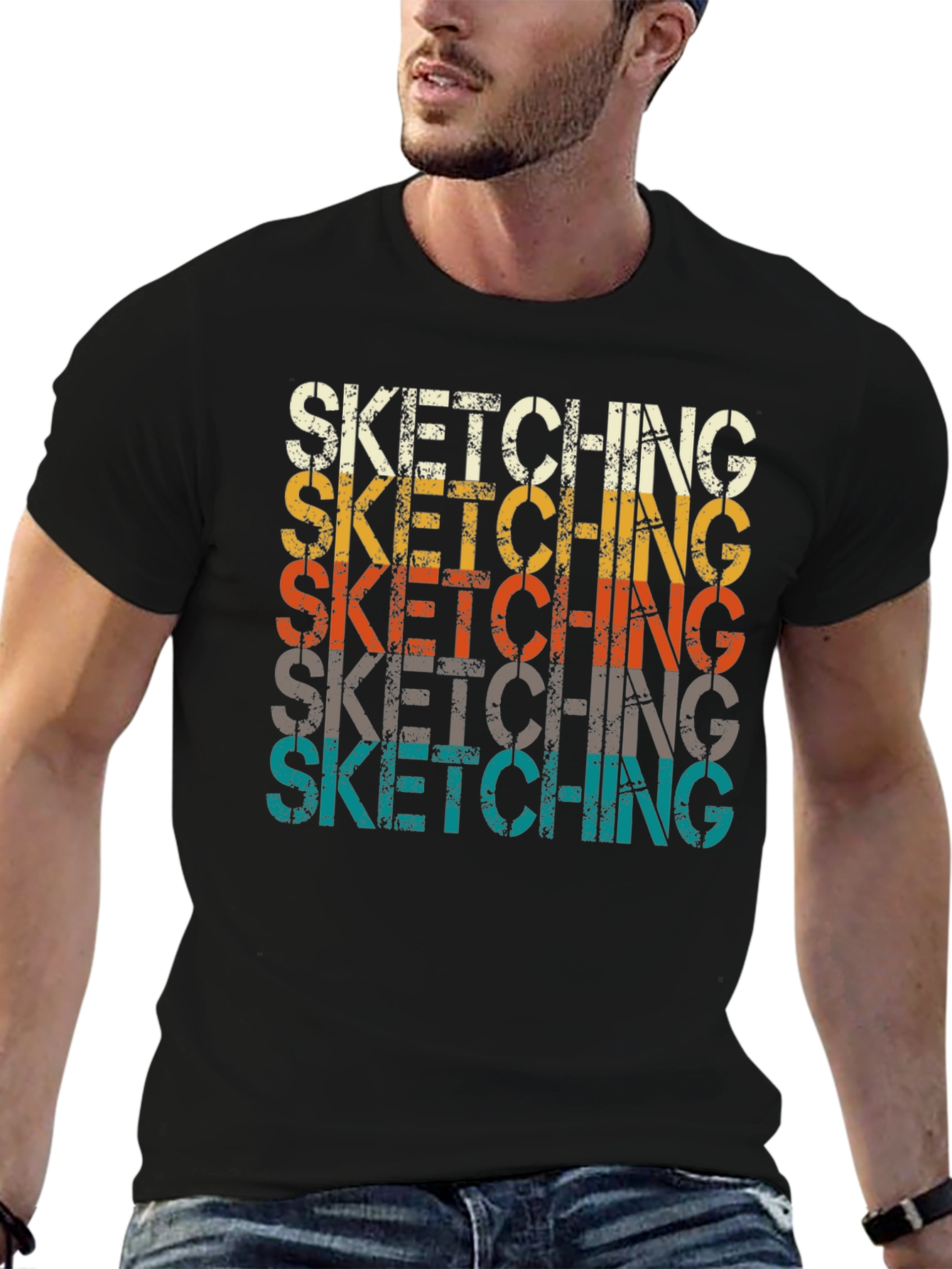 Sketching Graphic Tee - Retro Style