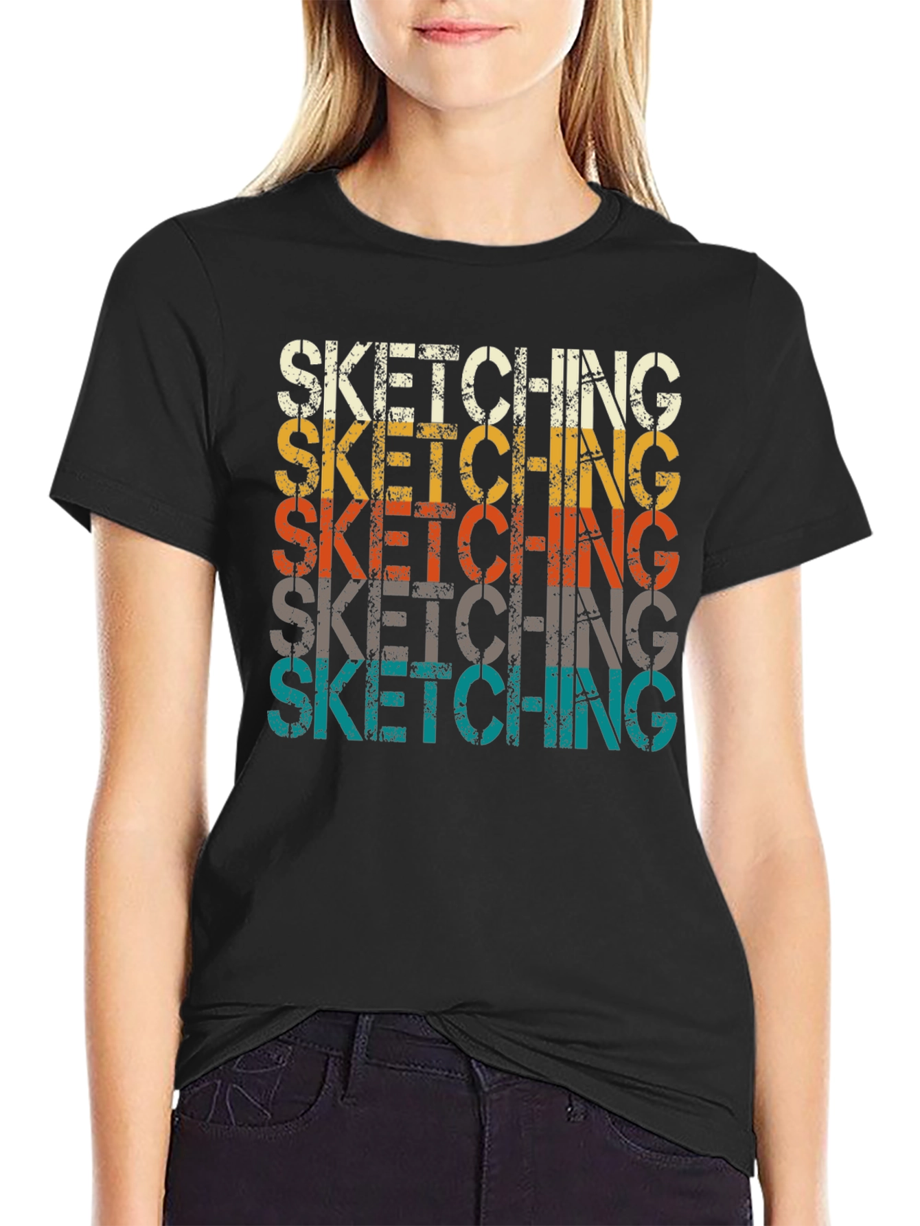 Sketching Graphic Tee - Retro Style