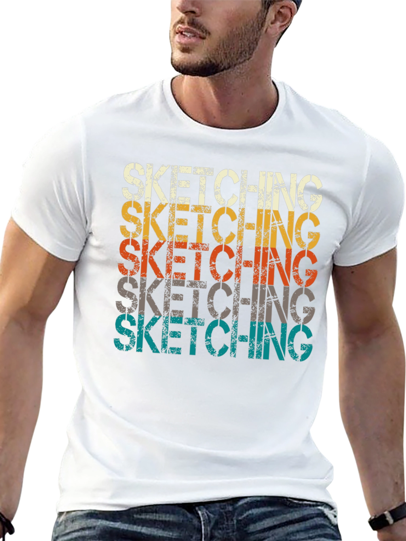 Sketching Graphic Tee - Retro Style