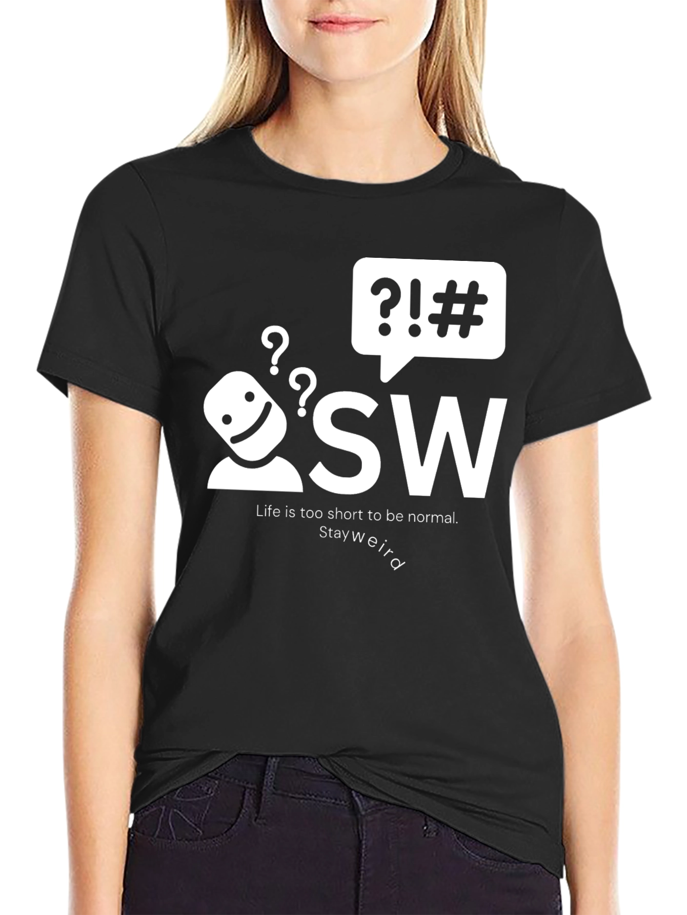 Stay Weird Graphic Tee - Quirky Black T-Shirt