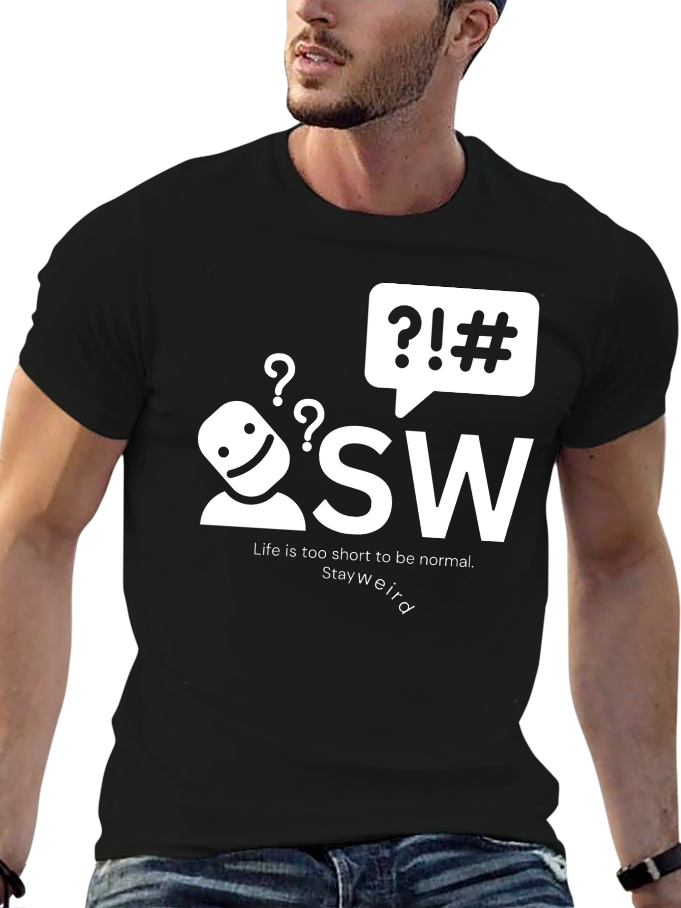 Stay Weird Graphic Tee - Quirky Black T-Shirt