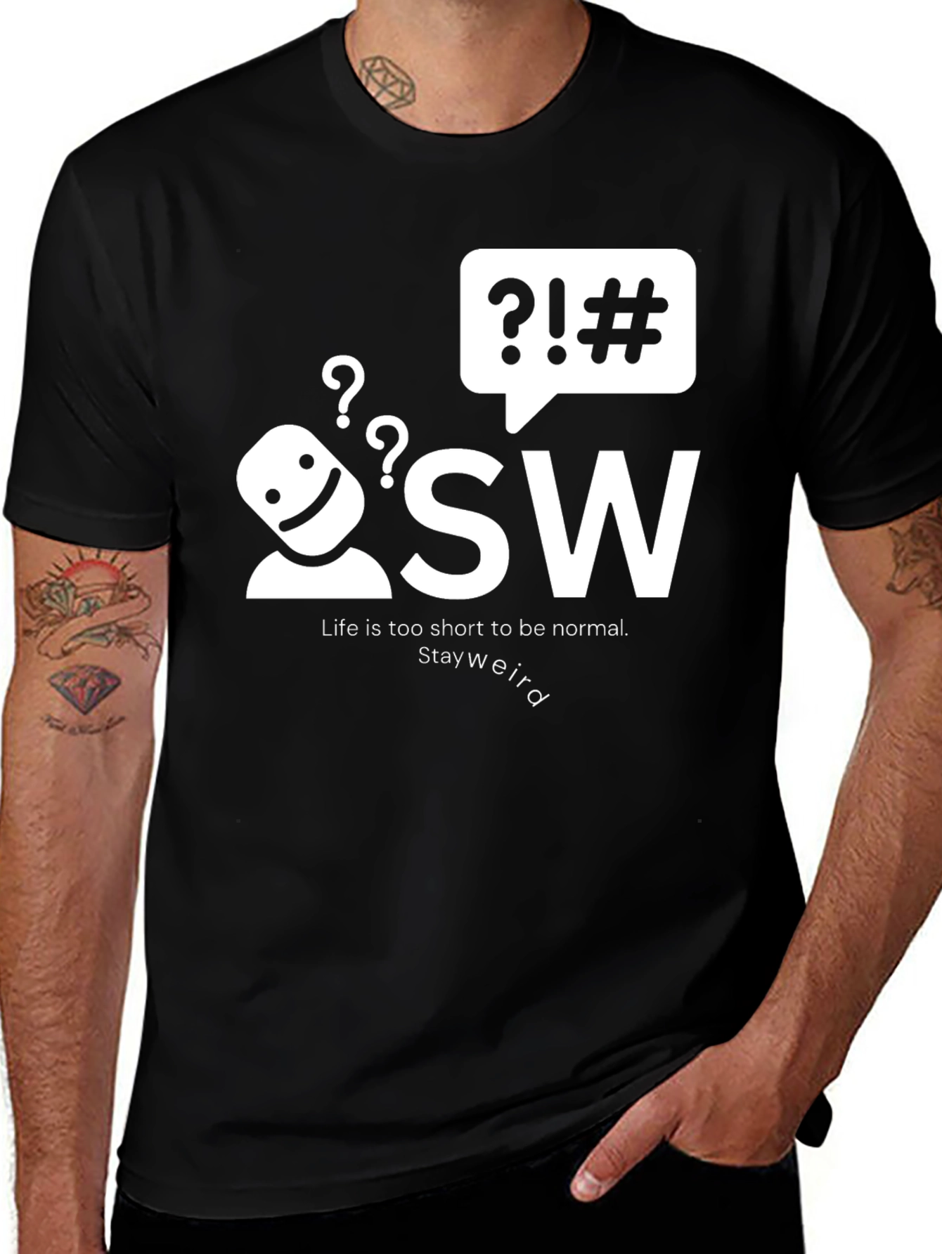 Stay Weird Graphic Tee - Quirky Black T-Shirt