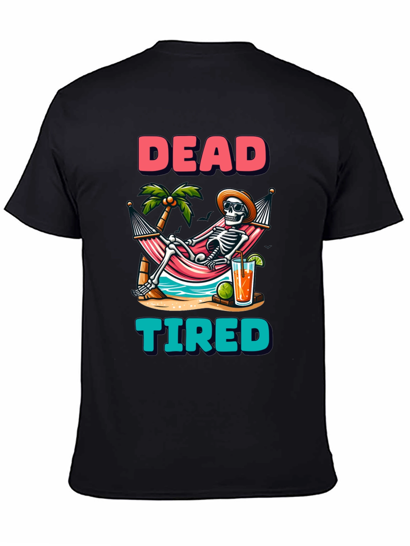Dead Tired Skeleton Graphic T-Shirt
